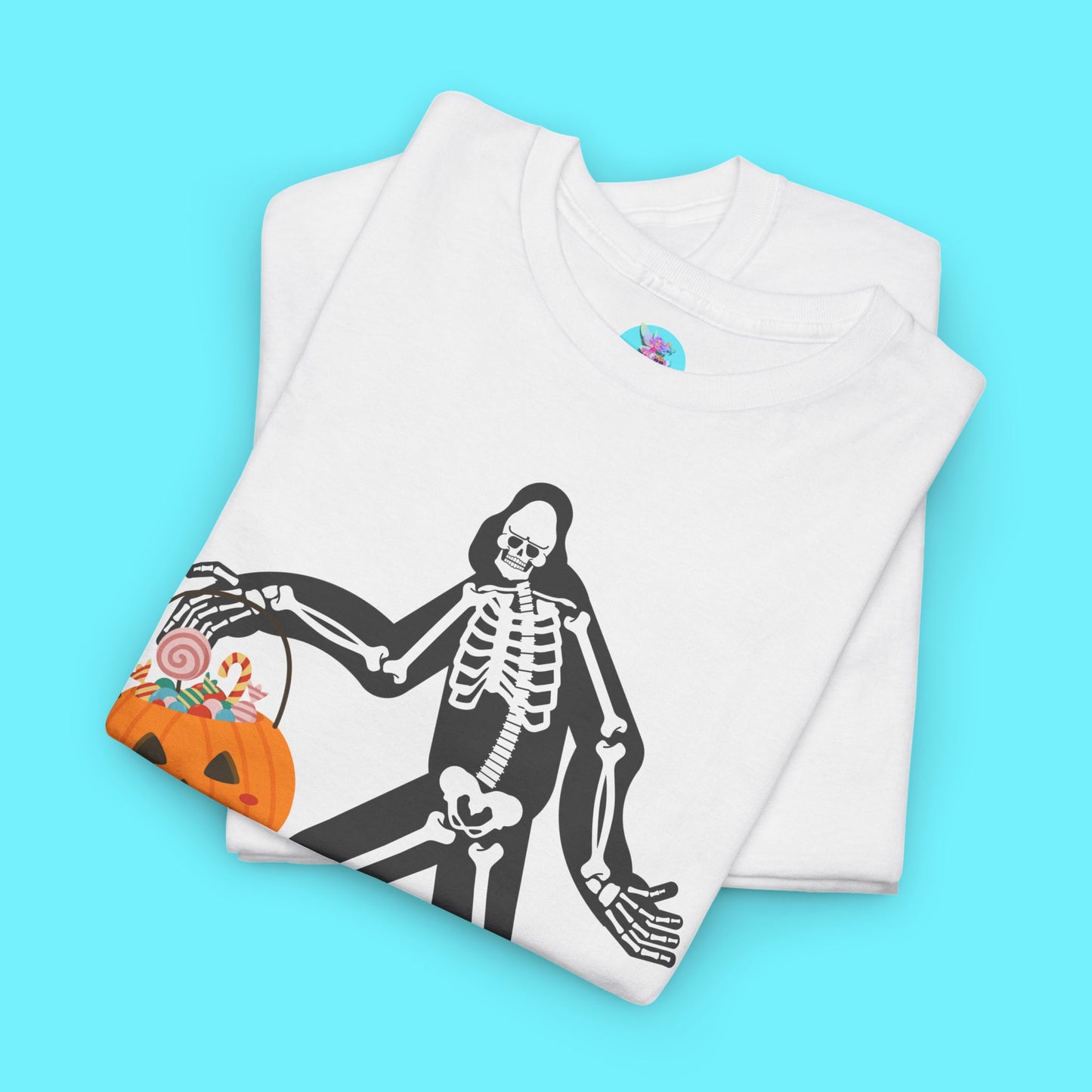 Halloween Bigfoot Trick-or-Treat Shirt for Adults Funny Cryptid T-Shirt Halloween Sasquatch Gift Idea Cryptidcore Tee for Him or Her Paranormal Enthusiast T-Shirt Bigfoot Skeleton Shirt Unique Cryptid Shirt Unisex Heavy Cotton Tee