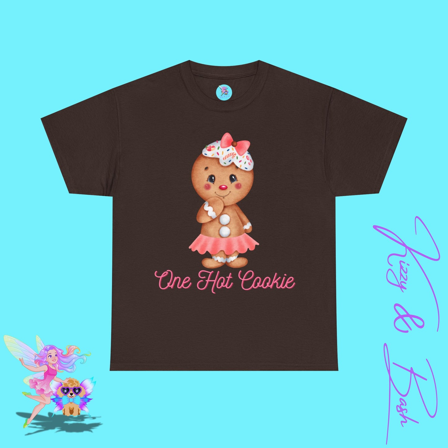 Cute Gingerbread Cookie Girl T-Shirt for Adults One Hot Cookie Shirt for Her Cute and Sassy Tee Cute Christmas Gift Idea Christmas Gift for Cookie Lovers Perfect Gift for Gingerbread Lovers Unisex Heavy Cotton Tee