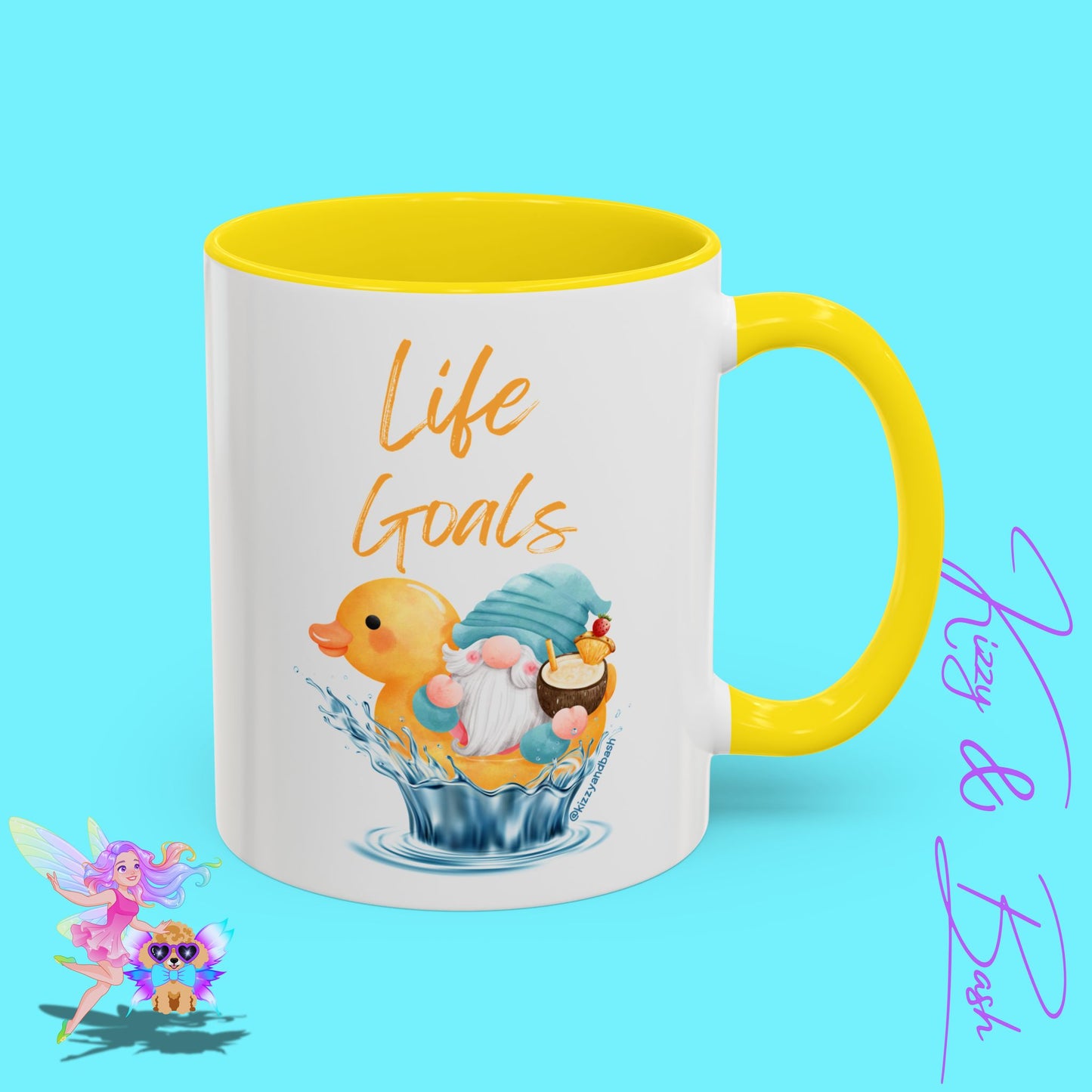 Funny Gnome Mug Funny Rubber Ducky Mug Water Life Mug for Him or Her Unique Gift for Gnome Lovers Funny Gift for Duck Lovers Rubber Ducky Gift Idea Life Goals Accent Coffee Mug - 11, 15oz