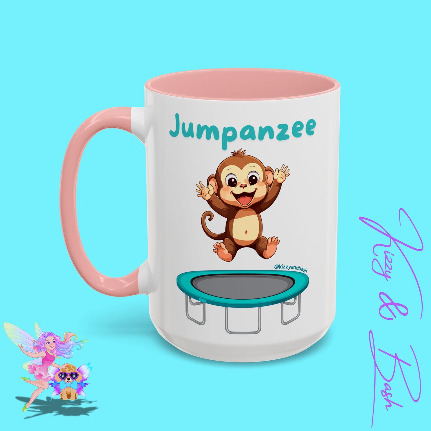 Funny Monkey Mug Jumpanzee Accent Coffee Mug Pun Lover Mug Animal Lover Gift for Teacher Cute Gymnastics Gift Unique Animal Mug for Him or Her - 11oz & 15oz