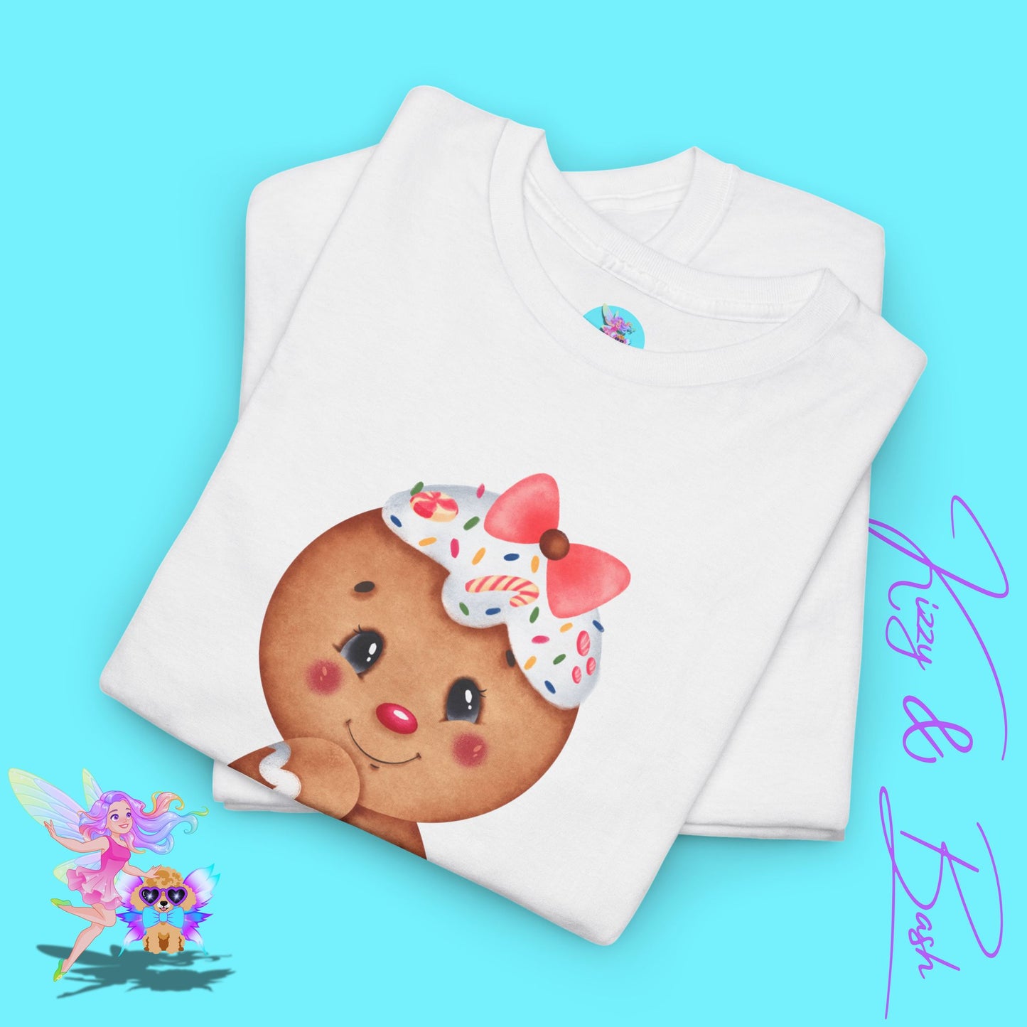 Cute Gingerbread Cookie Girl T-Shirt for Adults One Hot Cookie Shirt for Her Cute and Sassy Tee Cute Christmas Gift Idea Christmas Gift for Cookie Lovers Perfect Gift for Gingerbread Lovers Unisex Heavy Cotton Tee