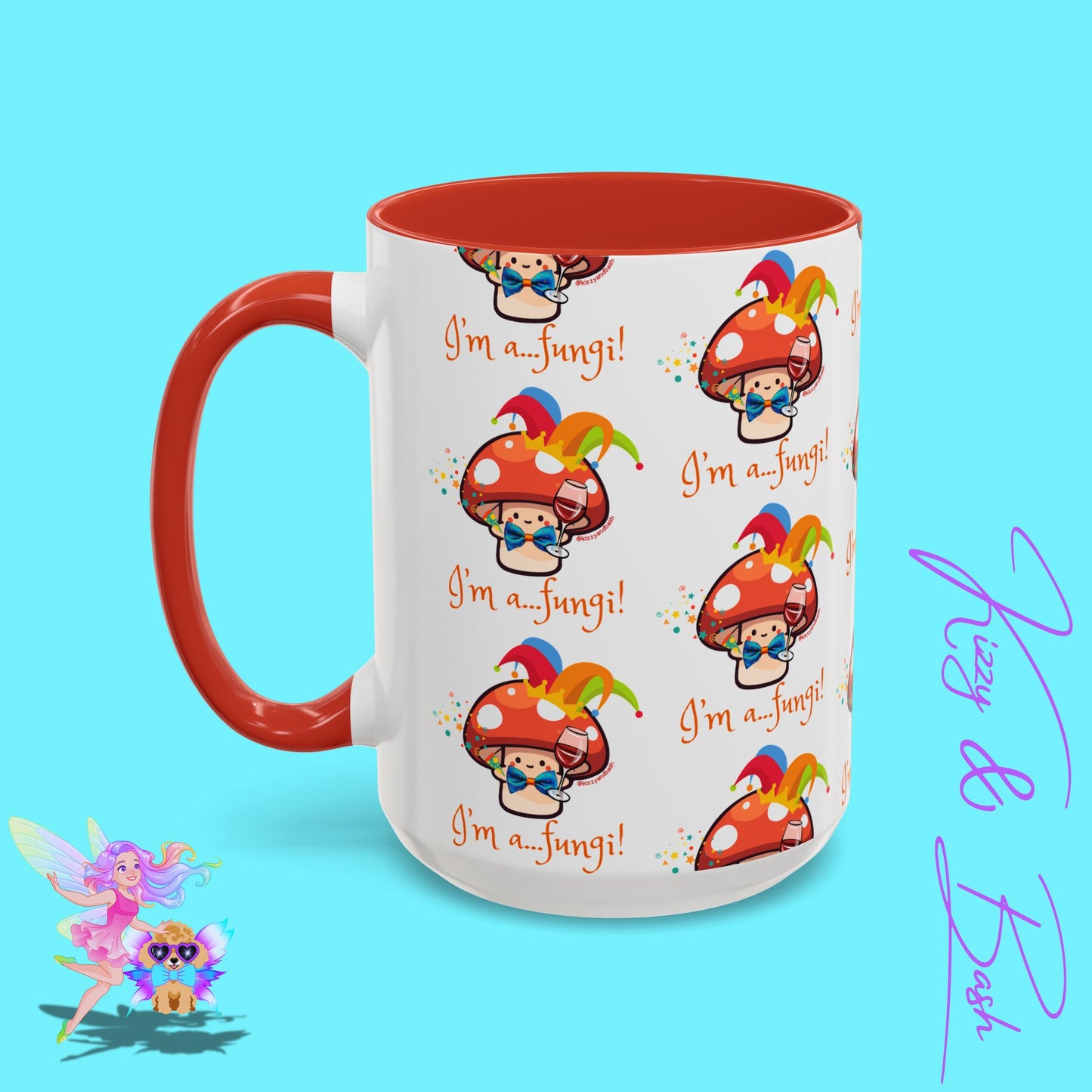 Funny Mushroom Coffee Mug for Him or Her Life of the Party Gift Idea Party Mushroom Mug Wine Lover Mug Fun Mushroom Pun Mug I'm a Fungi Accent Coffee Mug - 11, 15oz