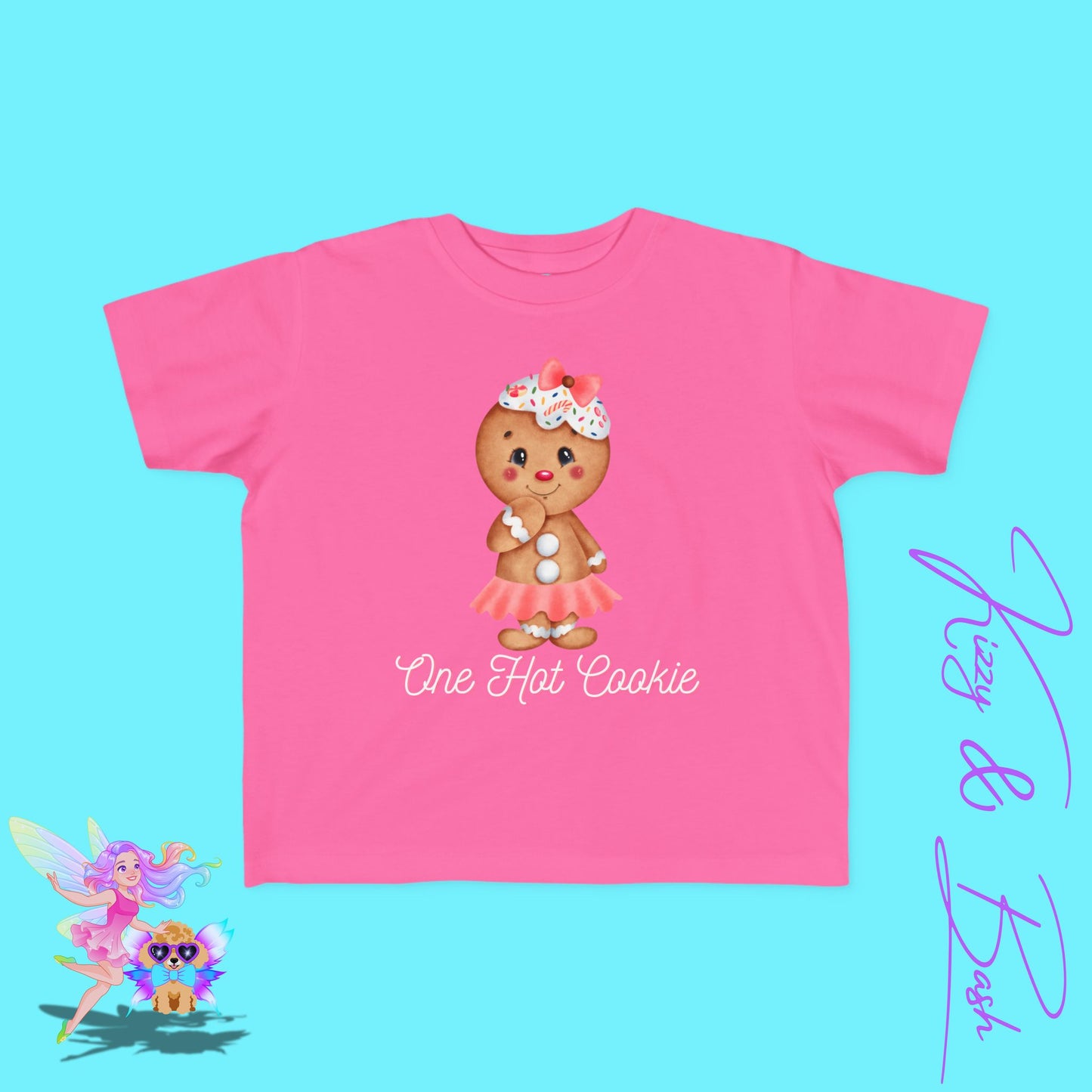 Gingerbread Girl Cookie T-Shirt for Toddlers One Hot Cookie Pun Shirt Cute Holiday Shirt for Her Perfect Gift for Gingerbread Lovers Funny Christmas Cookie Shirt for Toddler's Fine Jersey Tee