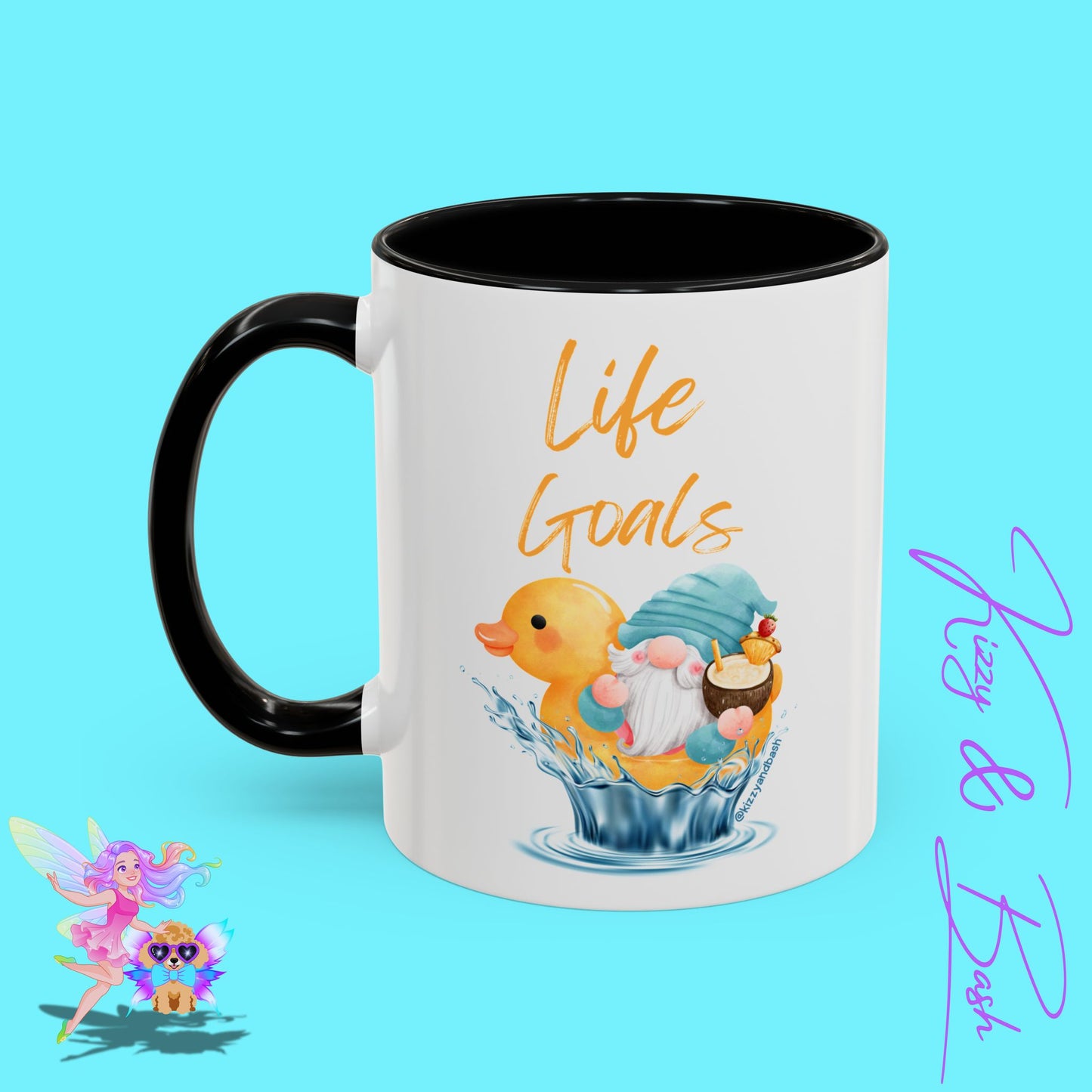 Funny Gnome Mug Funny Rubber Ducky Mug Water Life Mug for Him or Her Unique Gift for Gnome Lovers Funny Gift for Duck Lovers Rubber Ducky Gift Idea Life Goals Accent Coffee Mug - 11, 15oz