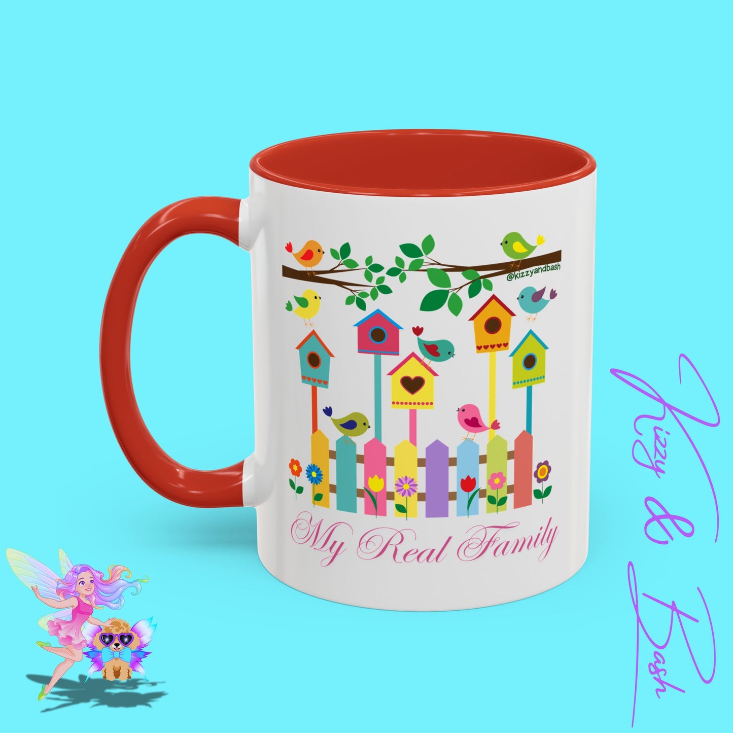 Perfect Bird Lover Coffee Mug Colorful Birds Mug Unique Nature Lover Mug Gift for Birdwatchers Found Family Gift Idea My Real Family Accent Coffee Mug - 11, 15oz