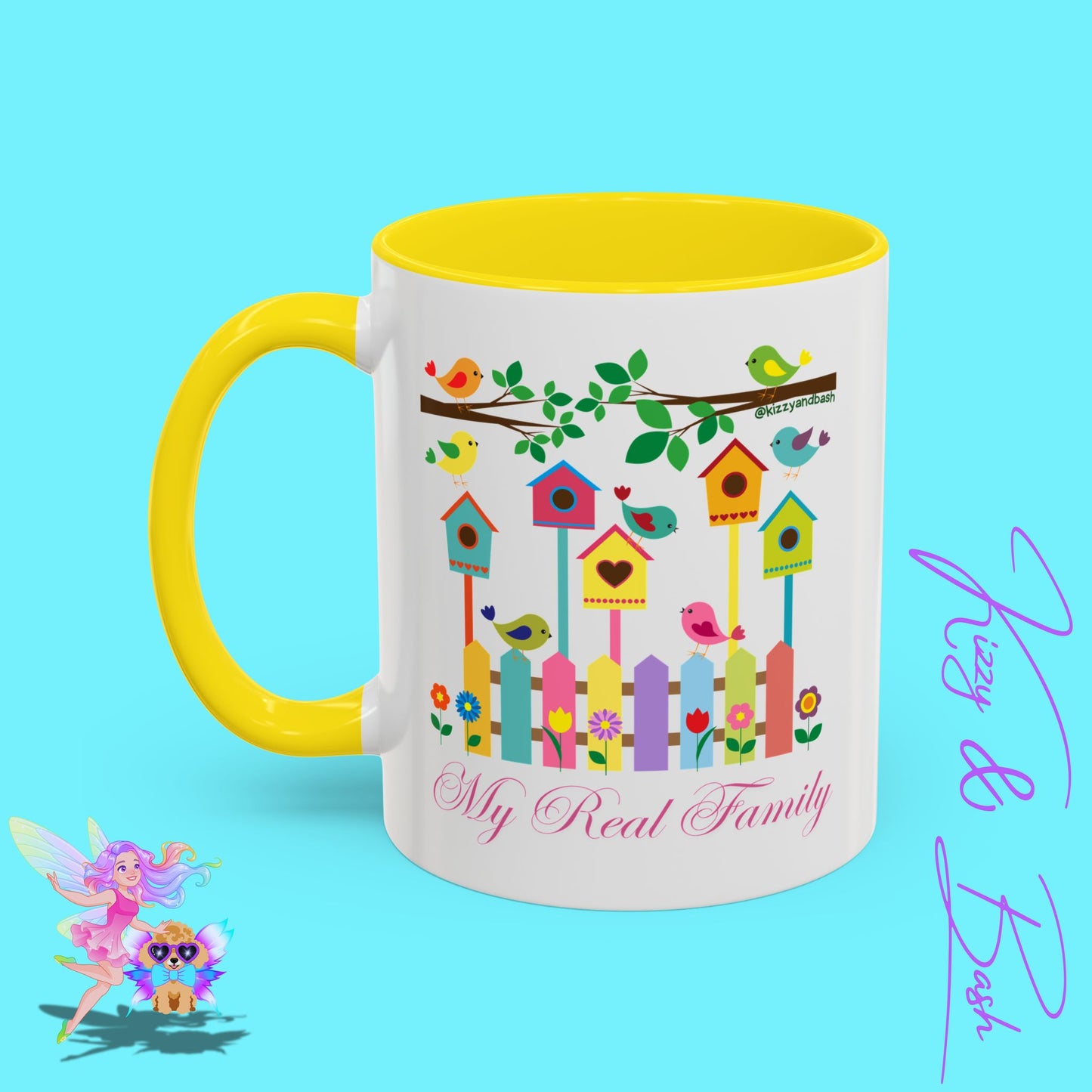 Perfect Bird Lover Coffee Mug Colorful Birds Mug Unique Nature Lover Mug Gift for Birdwatchers Found Family Gift Idea My Real Family Accent Coffee Mug - 11, 15oz