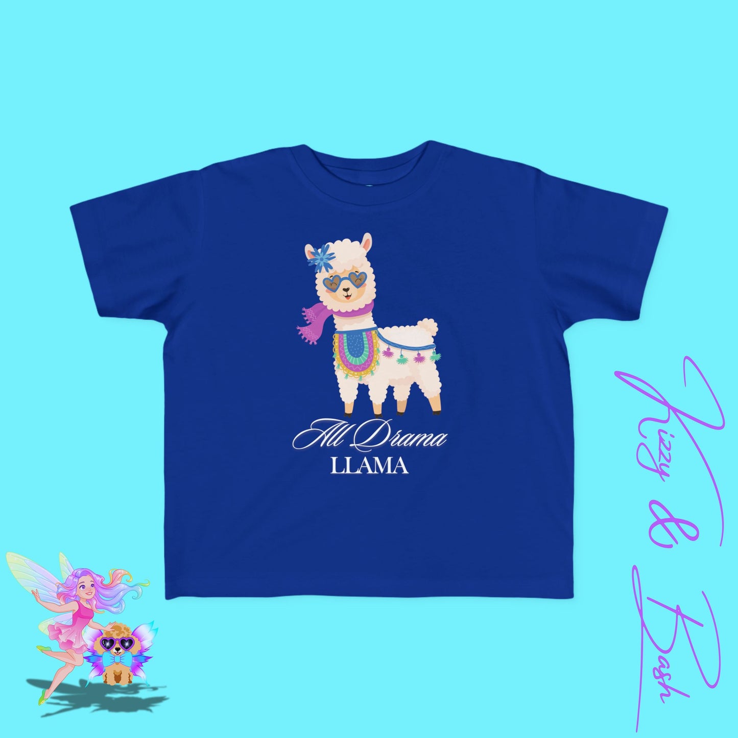 All Drama Llama T-Shirt for Toddlers Funny Animal Shirt for Her Fun Gift for Llama Lovers Kawaii Llama Shirt Funny Farm Animal Tee Cute and Sassy Animal Graphic Tee for Toddler's Fine Jersey Tee