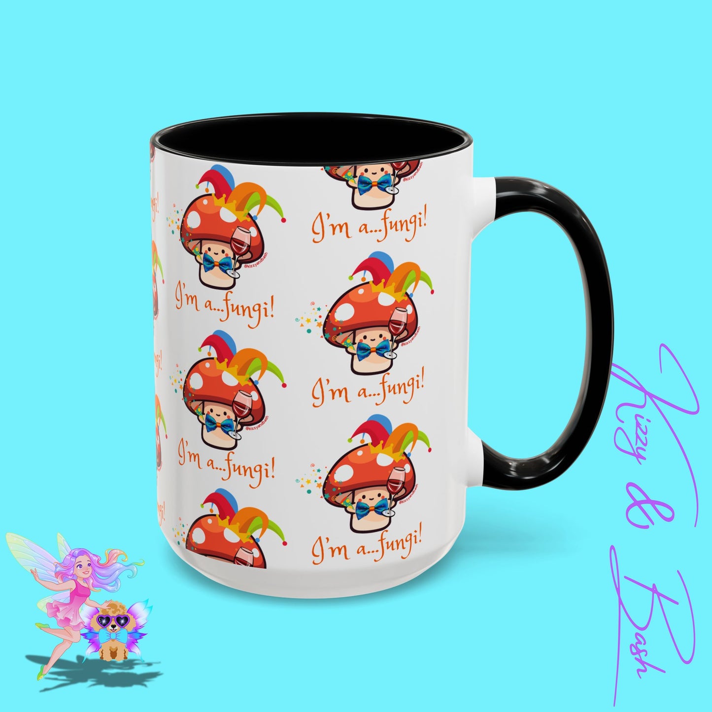 Funny Mushroom Coffee Mug for Him or Her Life of the Party Gift Idea Party Mushroom Mug Wine Lover Mug Fun Mushroom Pun Mug I'm a Fungi Accent Coffee Mug - 11, 15oz