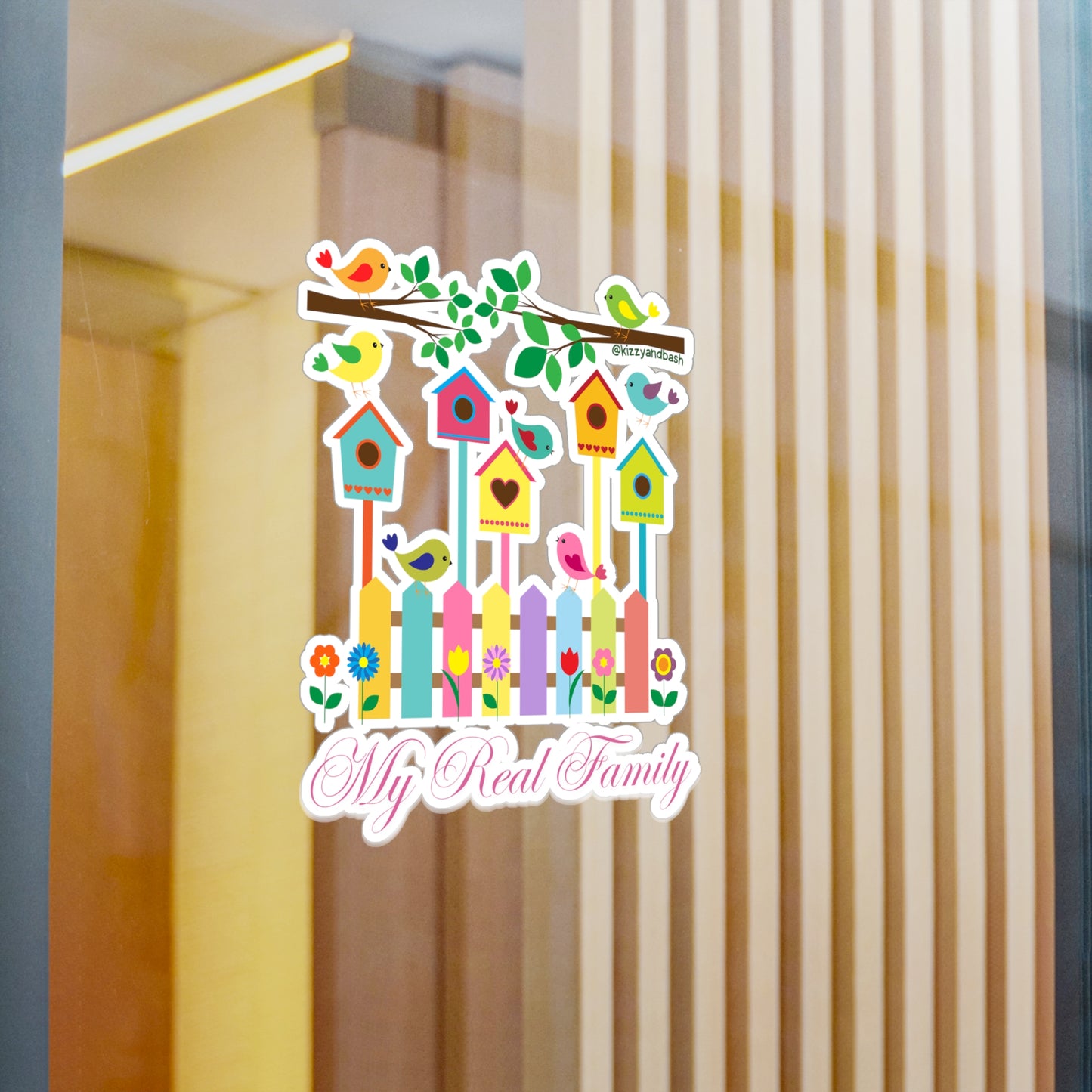 Waterproof Bird Decal Unique Gift for Bird Lovers Fun Decals for Nature Lovers Colorful Spring Decal My Tribe Gift Idea My Real Family Kiss-Cut Vinyl Decals