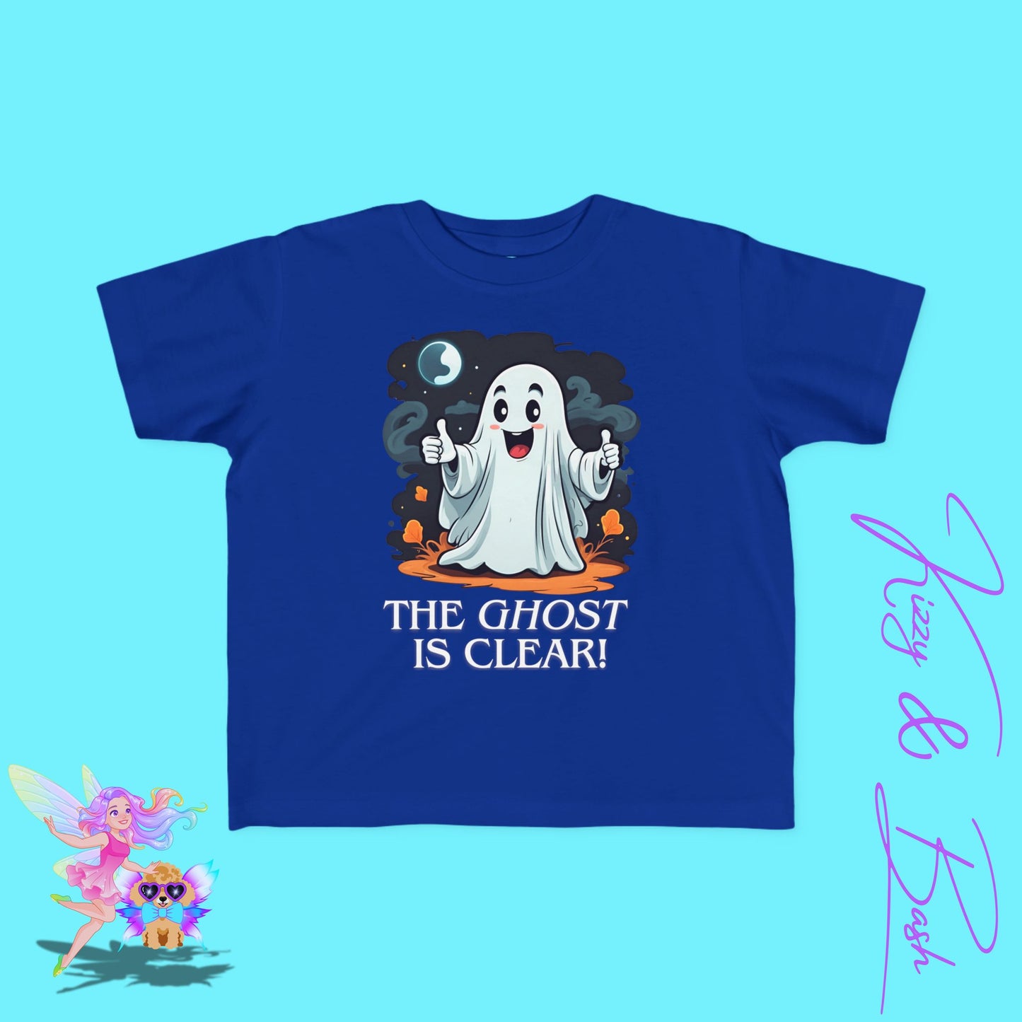 The Ghost is Clear Halloween Pun Shirt for Toddlers Gift for Halloween Lovers of Paranormal Apparel Punny Halloween Shirt for Friends and Family Funny Halloween Ghost Tee for Toddler's Fine Jersey Tee