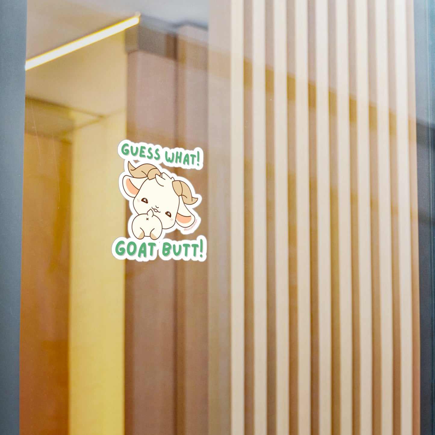 Waterproof Goat Decal Sticker Unique Goat Decal Funny Goat Decal Perfect Gift for Goat Lovers Funny Gift for Farmers Hilarious Decal for Kids Guess What Goat Butt Joke Pun Kiss-Cut Vinyl Decals
