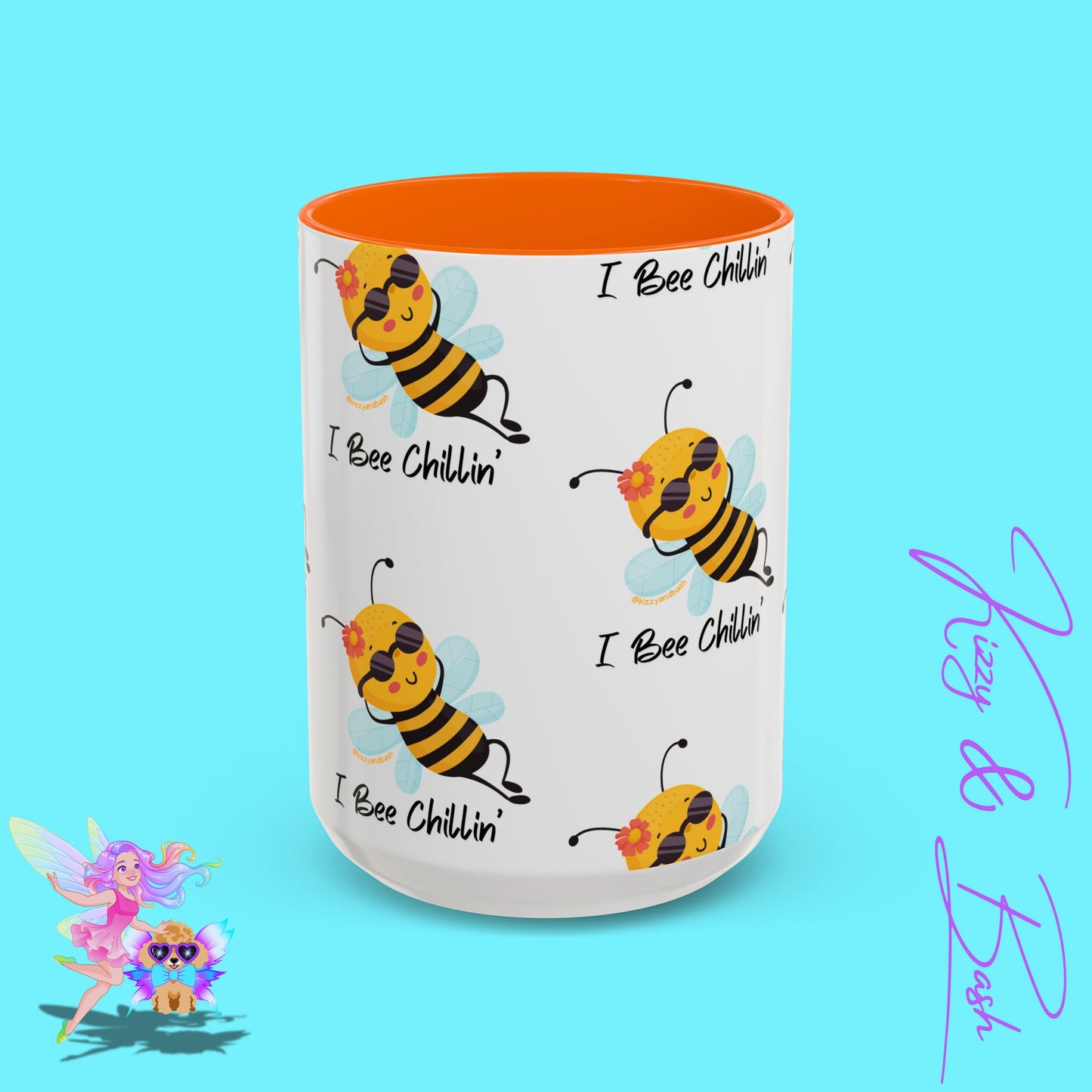 Cute Honey Bee Coffee Mug Funny Bee Mug Nature Lover Gift Idea Unique Gift for Bee Lovers Perfect Gift for Beekeepers Cute Teacher Appreciation Gift I Bee Chillin' Accent Coffee Mug - 11, 15oz