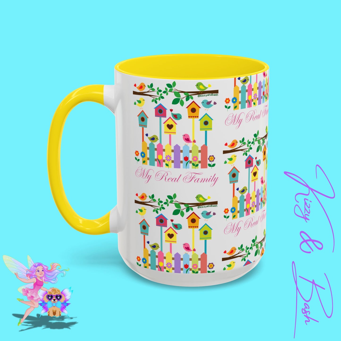 Perfect Bird Lover Coffee Mug Colorful Birds Mug Unique Nature Lover Mug Gift for Birdwatchers Found Family Gift Idea My Real Family Accent Coffee Mug - 11, 15oz