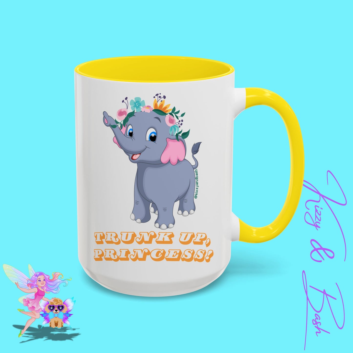 Unique Elephant Mug Pretty Elephant Coffee Mug for Princess Lovers Perfect Gift for Elephant Lovers Self-Affirming Gift Idea Girl Power Mug Royal Elephant Accent Coffee Mug - 11, 15oz