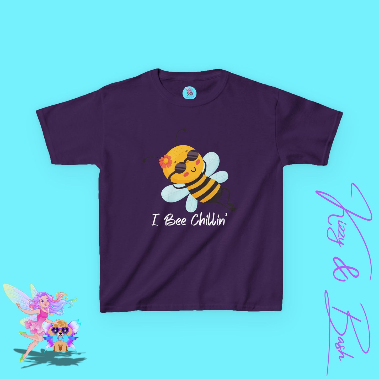 I Bee Chillin’ Shirt for Kids Funny Animal Pun Shirt Gift for Bee Lovers Beekeeper Gift Shirt Cute Spring Shirt for Her Chill Vibes Gift Idea Cute Honey Bee T-Shirt for Kids Heavy Cotton™ Tee