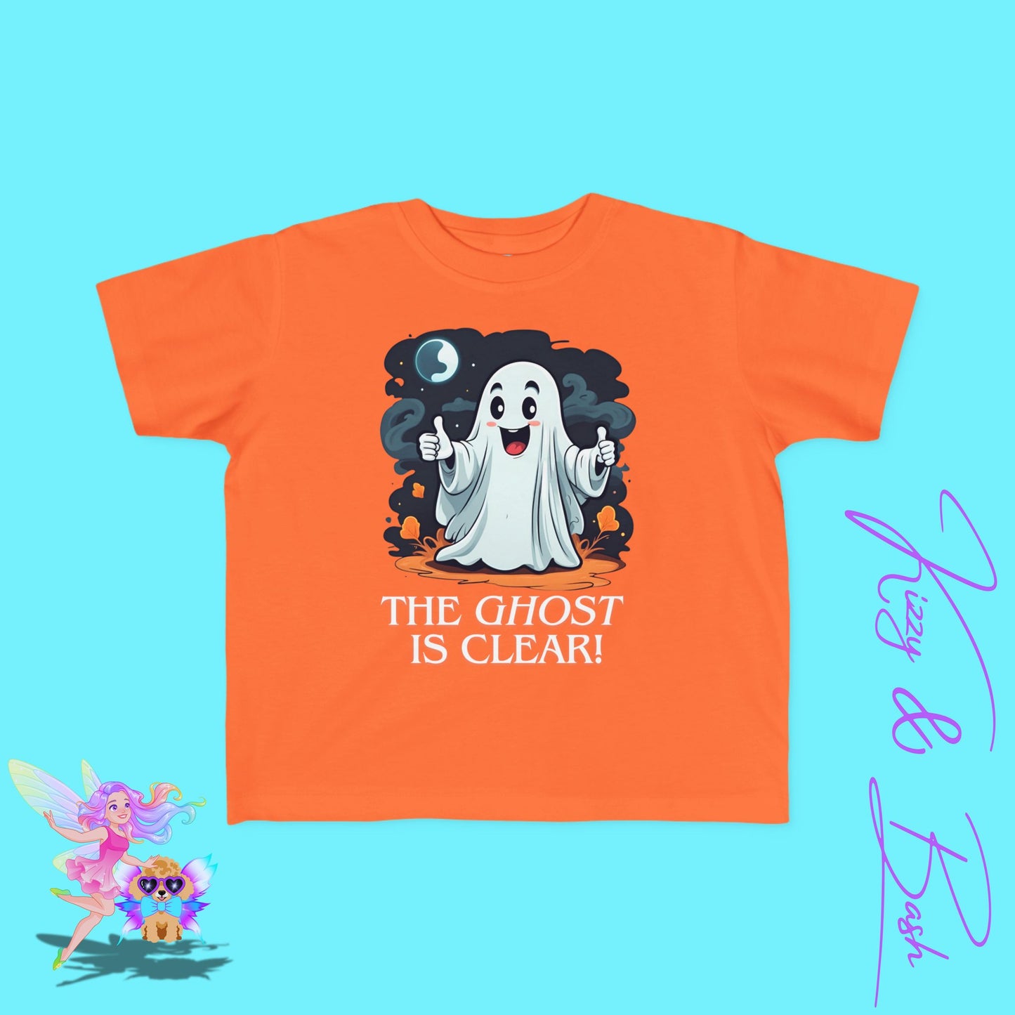 The Ghost is Clear Halloween Pun Shirt for Toddlers Gift for Halloween Lovers of Paranormal Apparel Punny Halloween Shirt for Friends and Family Funny Halloween Ghost Tee for Toddler's Fine Jersey Tee