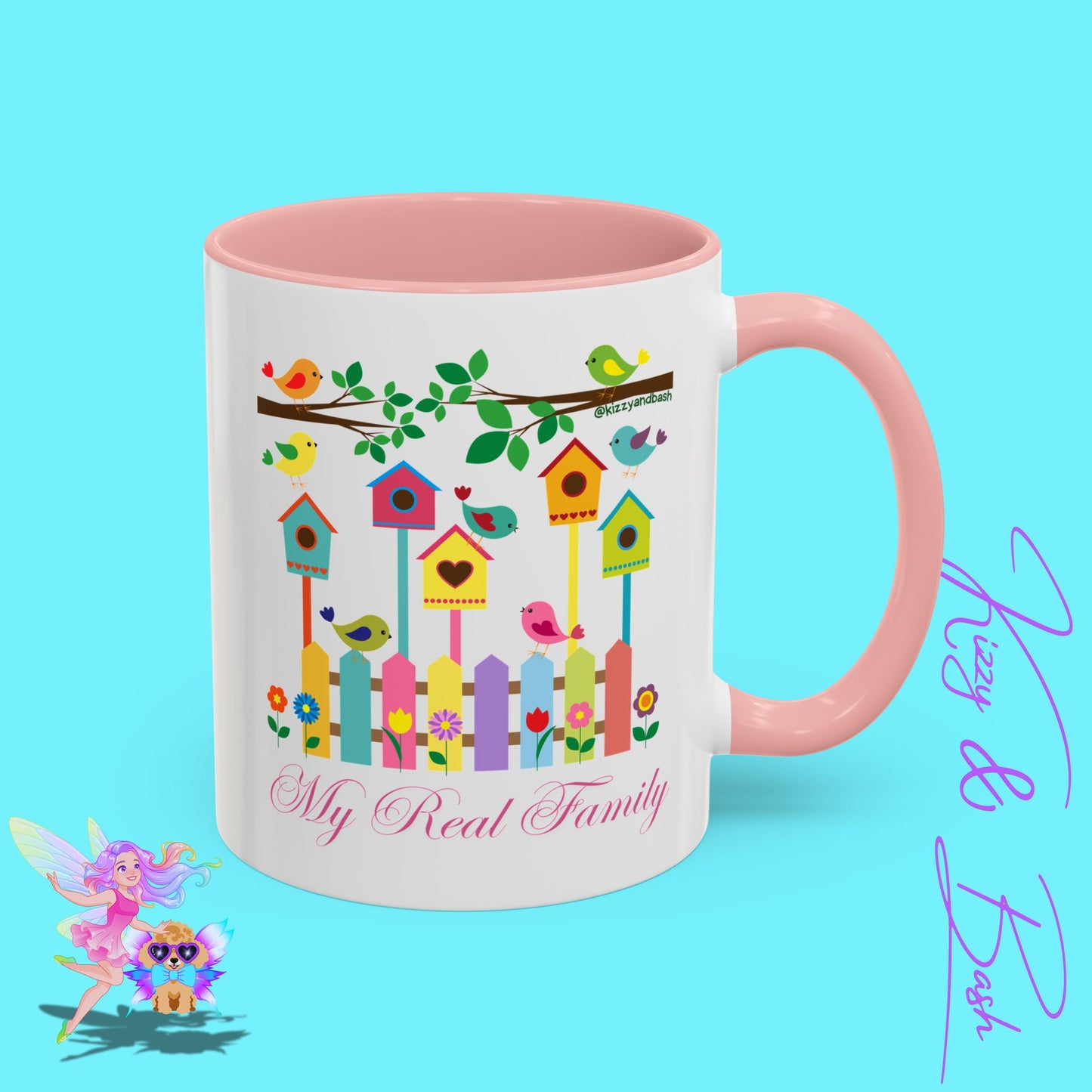 Perfect Bird Lover Coffee Mug Colorful Birds Mug Unique Nature Lover Mug Gift for Birdwatchers Found Family Gift Idea My Real Family Accent Coffee Mug - 11, 15oz