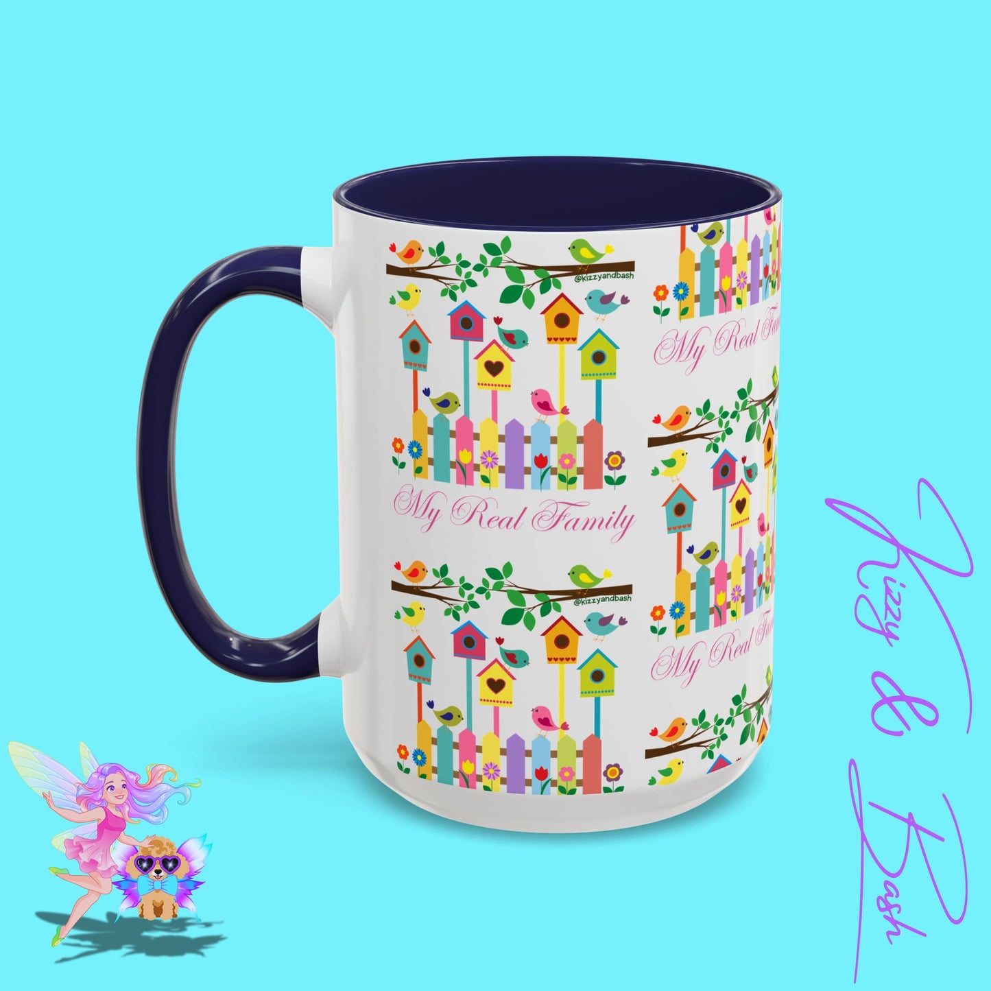 Perfect Bird Lover Coffee Mug Colorful Birds Mug Unique Nature Lover Mug Gift for Birdwatchers Found Family Gift Idea My Real Family Accent Coffee Mug - 11, 15oz