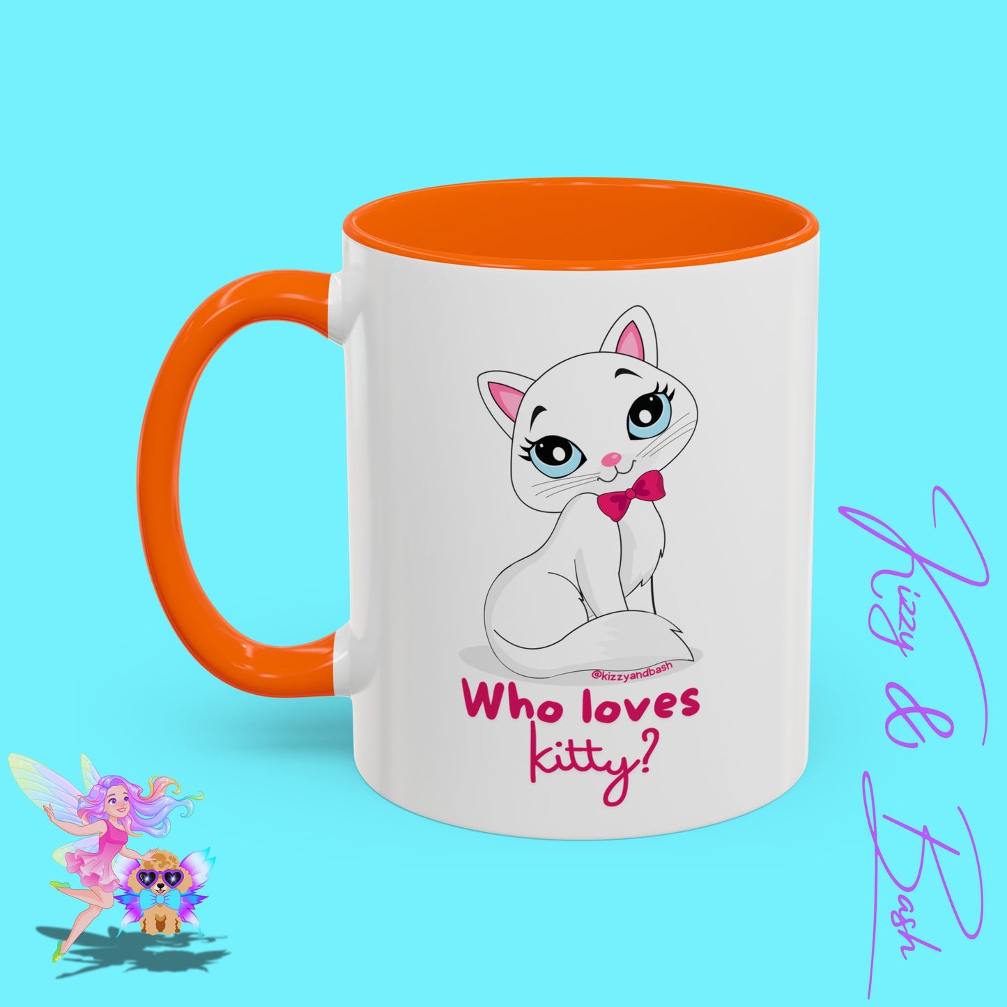 Flirty Kitty Cat Coffee Mug for Her Unique Cat Lover Gift Funny Animal Mug for Her White Cat Coffee Mug Perfect Gift for Cat Mom Who Loves Kitty Accent Coffee Mug - 11, 15oz