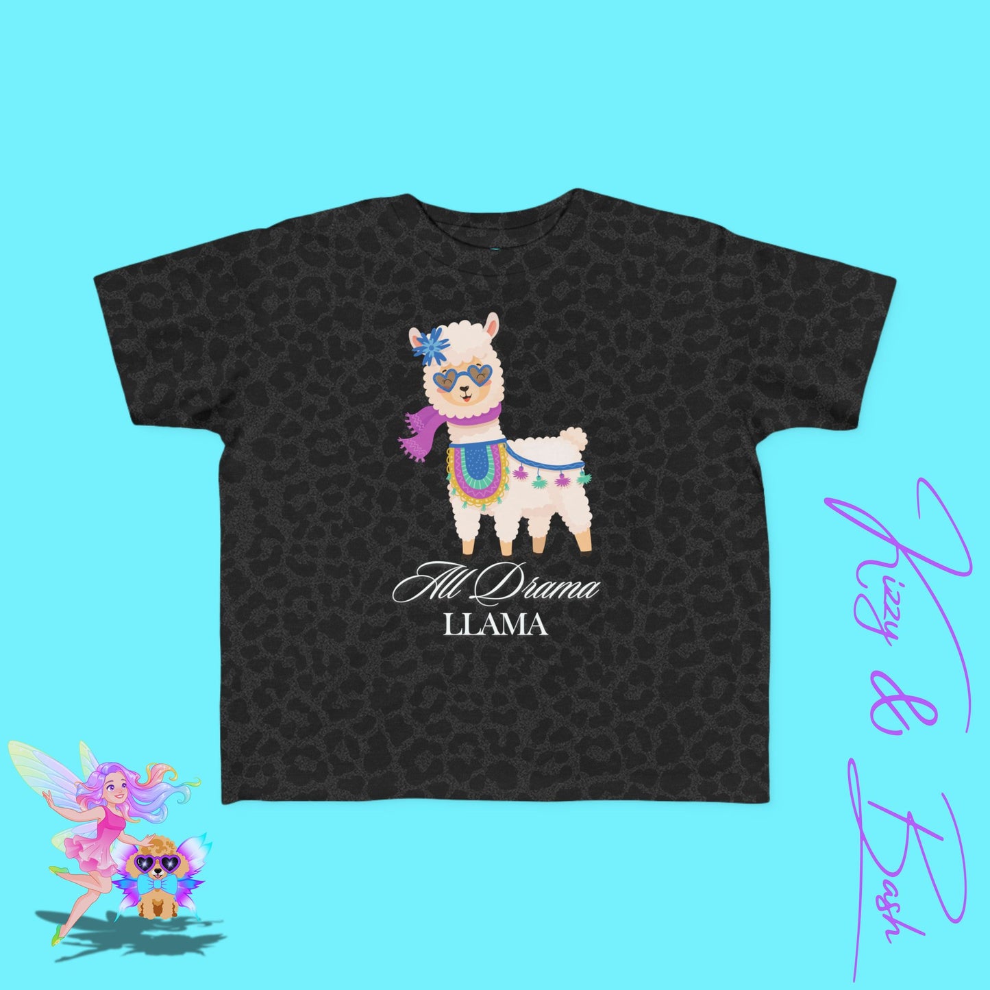 All Drama Llama T-Shirt for Toddlers Funny Animal Shirt for Her Fun Gift for Llama Lovers Kawaii Llama Shirt Funny Farm Animal Tee Cute and Sassy Animal Graphic Tee for Toddler's Fine Jersey Tee