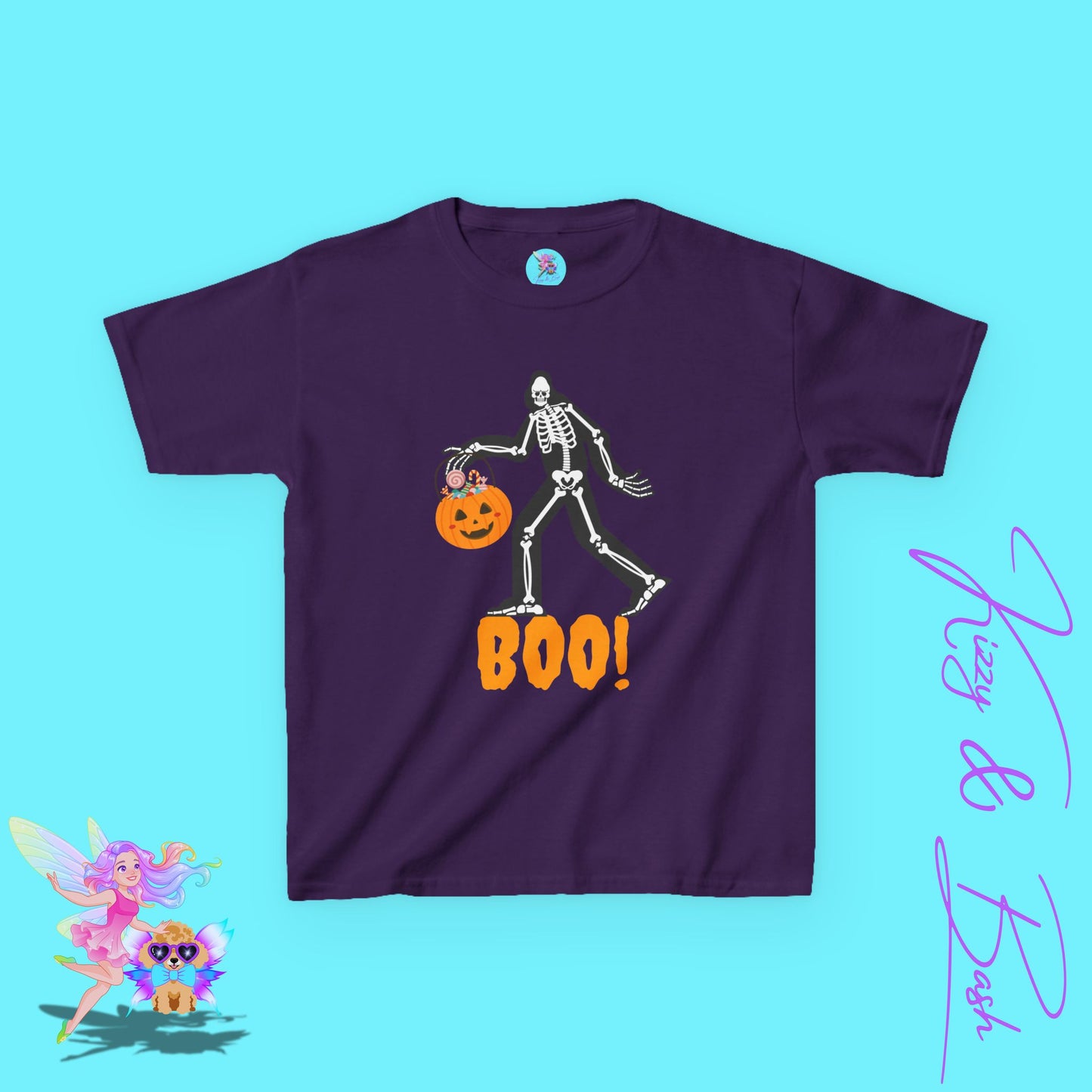 Funny Bigfoot Skeleton Halloween Shirt for Kids Halloween Shirt Gift for Cryptid Lovers Gift for Bigfoot Believers Funny Halloween Shirt for Him or Her Kids Heavy Cotton™ Tee