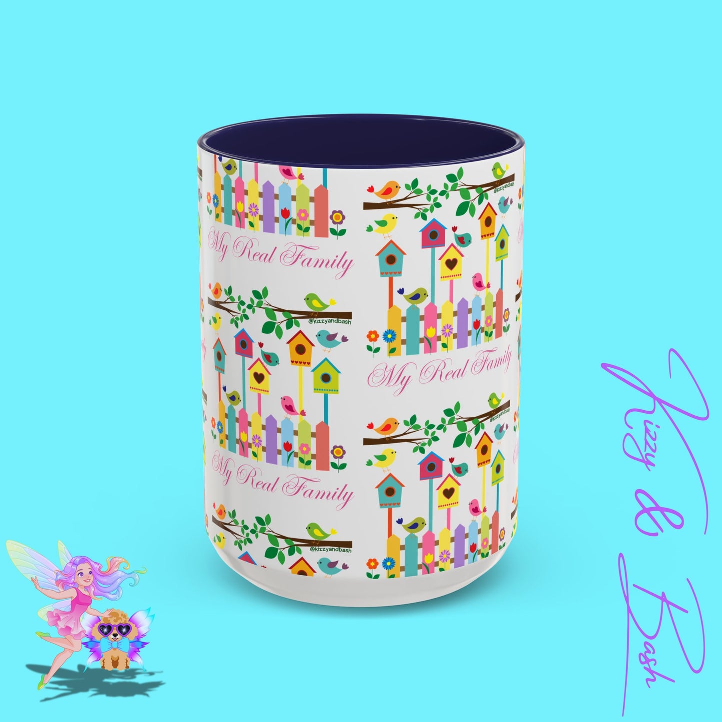 Perfect Bird Lover Coffee Mug Colorful Birds Mug Unique Nature Lover Mug Gift for Birdwatchers Found Family Gift Idea My Real Family Accent Coffee Mug - 11, 15oz