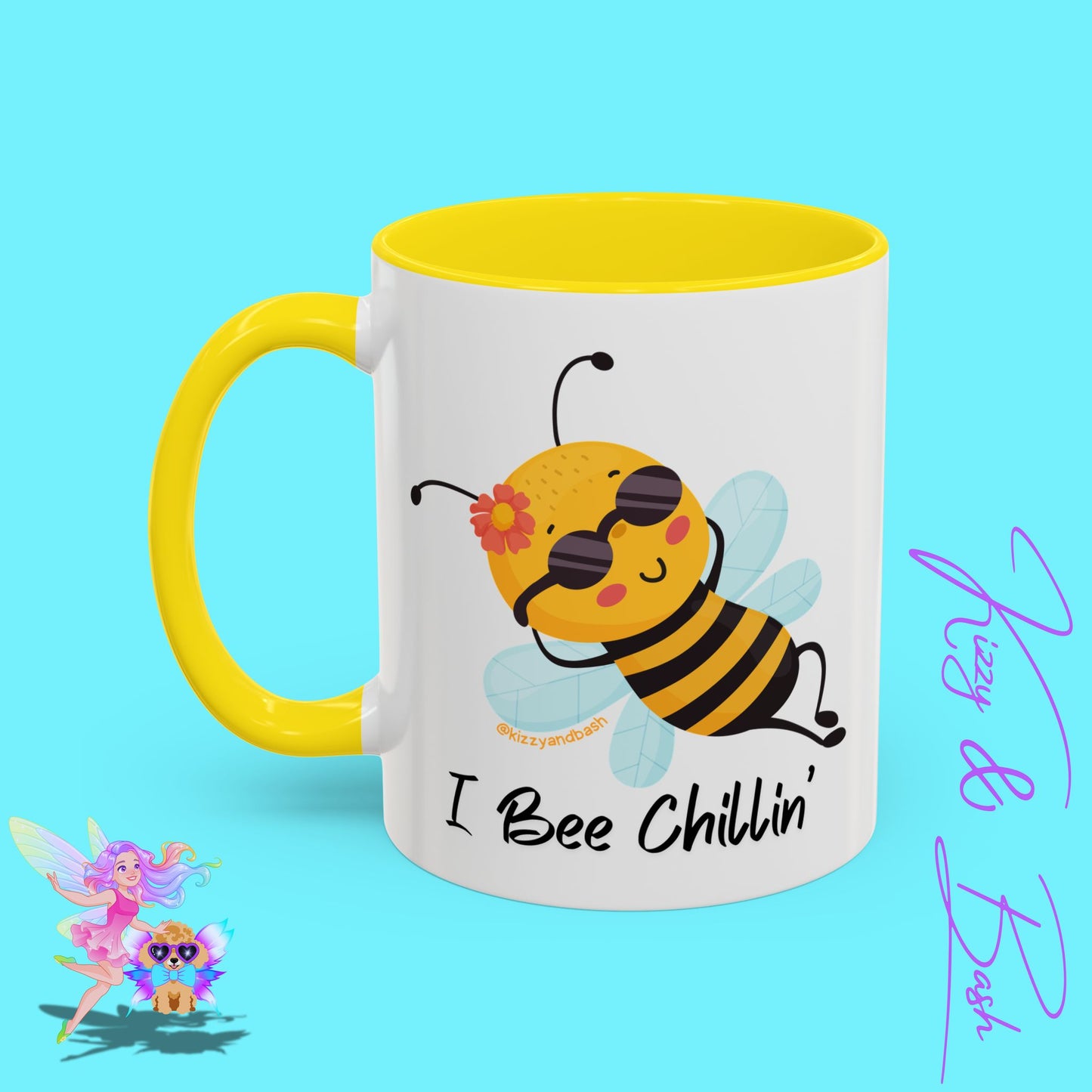 Cute Honey Bee Coffee Mug Funny Bee Mug Nature Lover Gift Idea Unique Gift for Bee Lovers Perfect Gift for Beekeepers Cute Teacher Appreciation Gift I Bee Chillin' Accent Coffee Mug - 11, 15oz