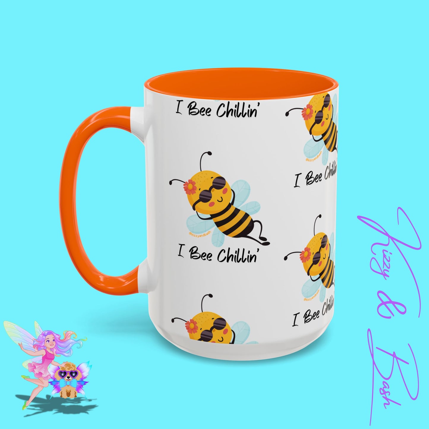 Cute Honey Bee Coffee Mug Funny Bee Mug Nature Lover Gift Idea Unique Gift for Bee Lovers Perfect Gift for Beekeepers Cute Teacher Appreciation Gift I Bee Chillin' Accent Coffee Mug - 11, 15oz