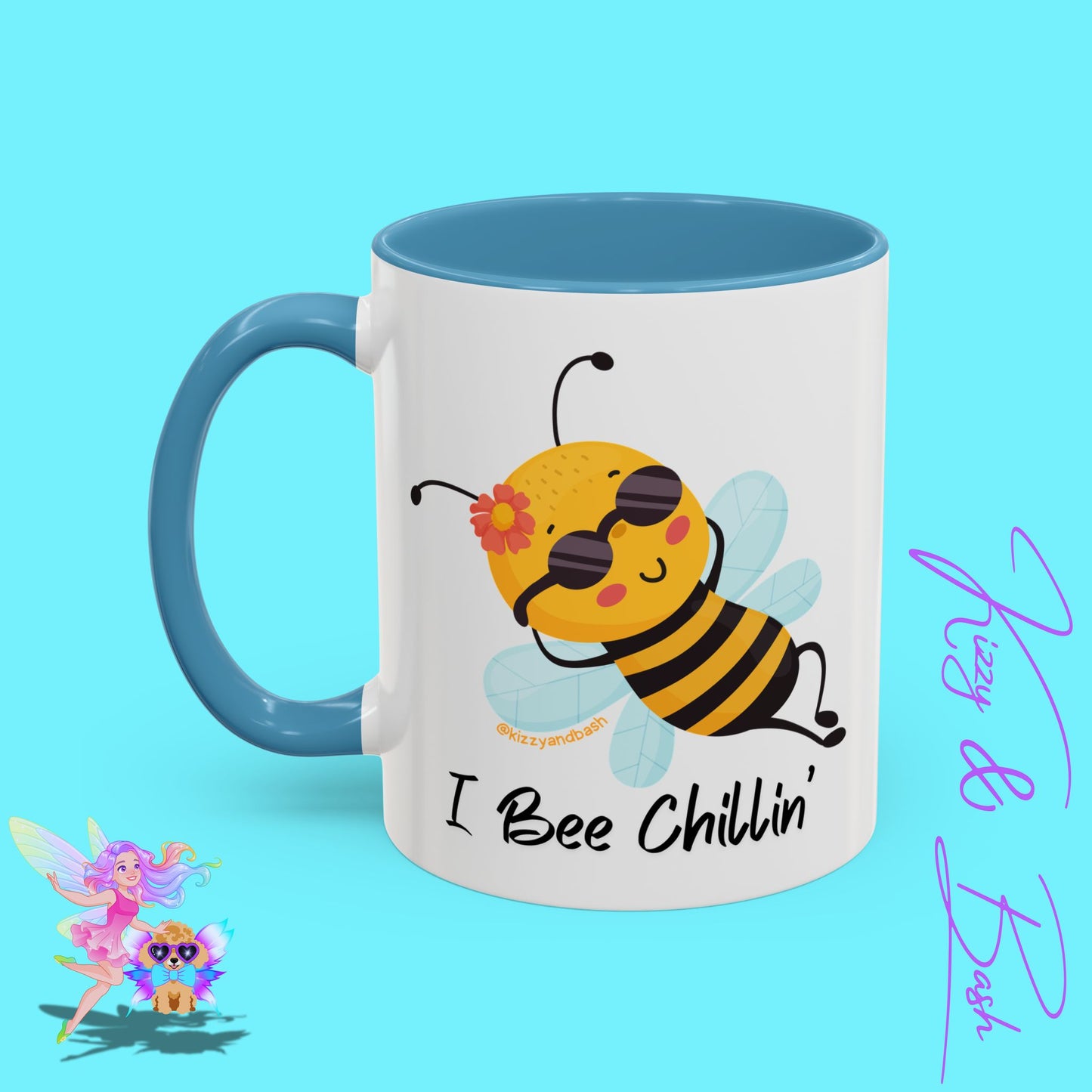 Cute Honey Bee Coffee Mug Funny Bee Mug Nature Lover Gift Idea Unique Gift for Bee Lovers Perfect Gift for Beekeepers Cute Teacher Appreciation Gift I Bee Chillin' Accent Coffee Mug - 11, 15oz