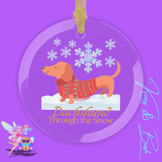 Funny Christmas Wiener Dog Ornament Unique Christmas Gift for Dog Lovers Perfect Gift for Dachshund Lovers Dachshund Through the Snow Holiday Dog Glass Ornaments