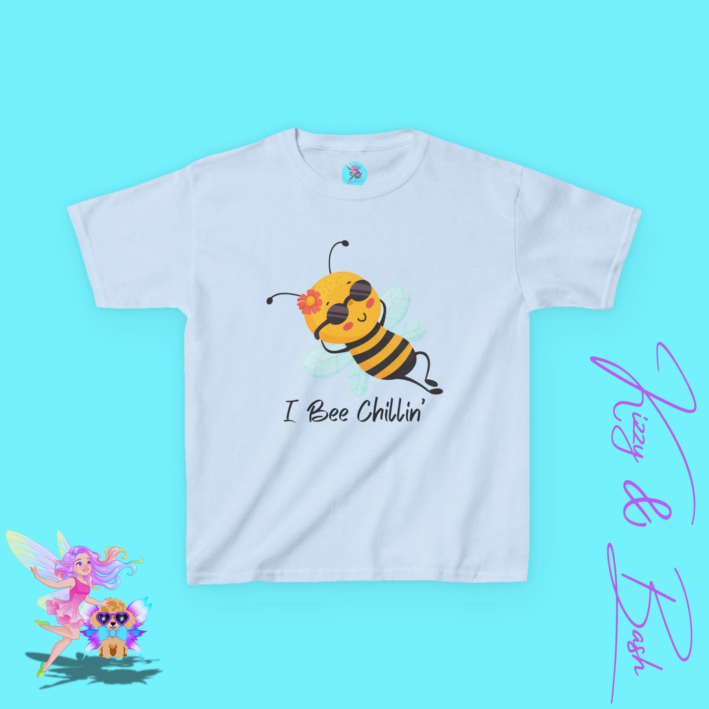 I Bee Chillin’ Shirt for Kids Funny Animal Pun Shirt Gift for Bee Lovers Beekeeper Gift Shirt Cute Spring Shirt for Her Chill Vibes Gift Idea Cute Honey Bee T-Shirt for Kids Heavy Cotton™ Tee