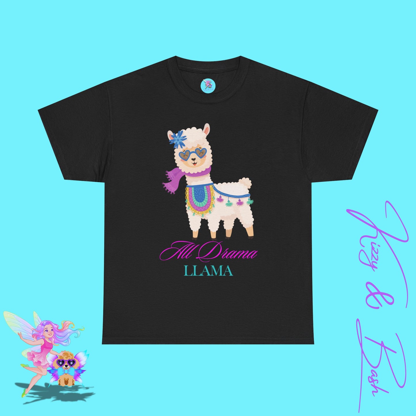 All Drama Llama T-Shirt for Adults Sassy T-Shirt for Her Unique Llama Shirt Gift for Llama Lovers Funny Animal T-Shirt for Her Drama Queen Shirt Unisex Heavy Cotton Tee