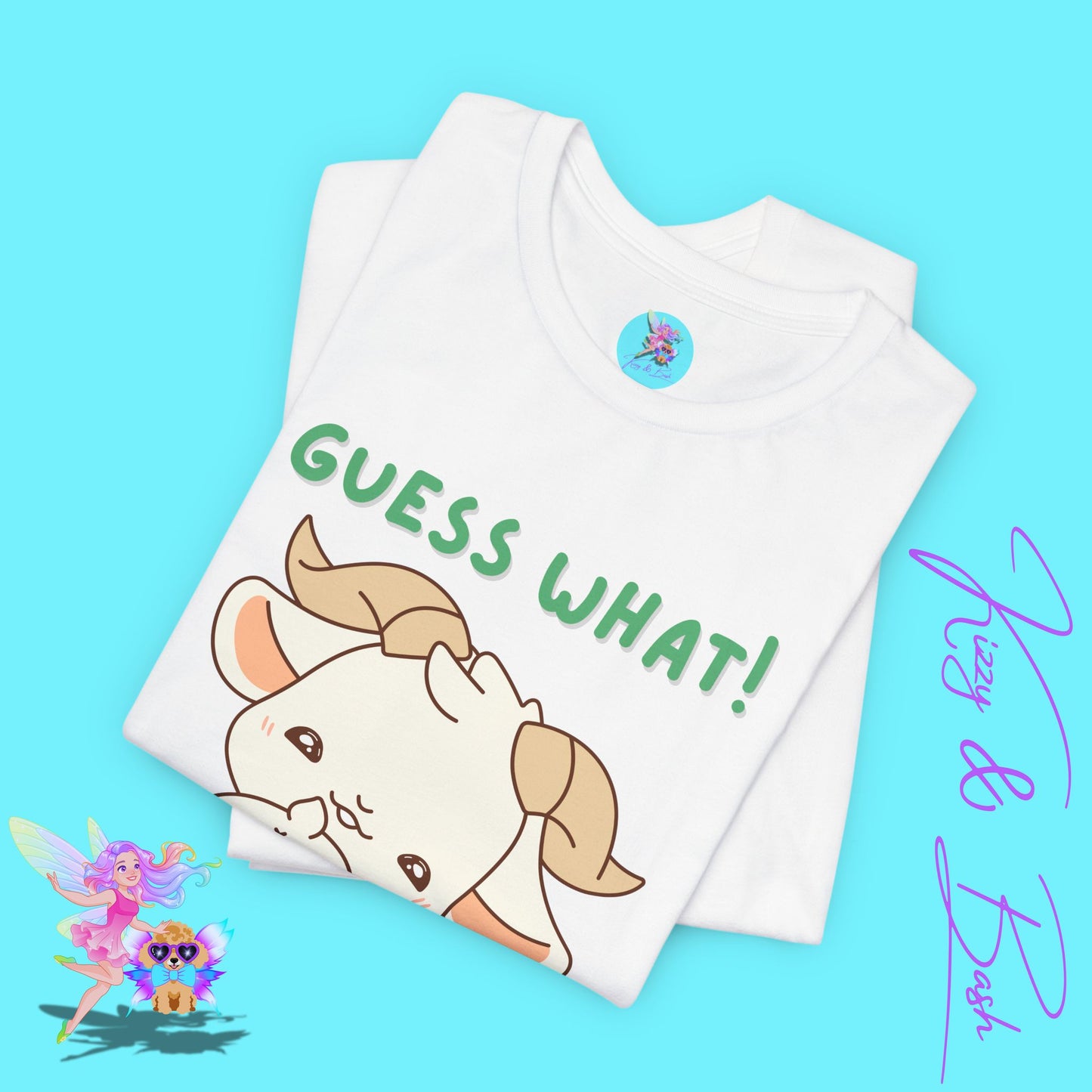 Guess What! Goat Butt! T-Shirt Funny Goat Butt Shirt Hilarious Goat Pun T-Shirt Gift for Goat Lovers Funny Party Shirt Farm Animal Tee Adult Unisex Jersey Short Sleeve Tee
