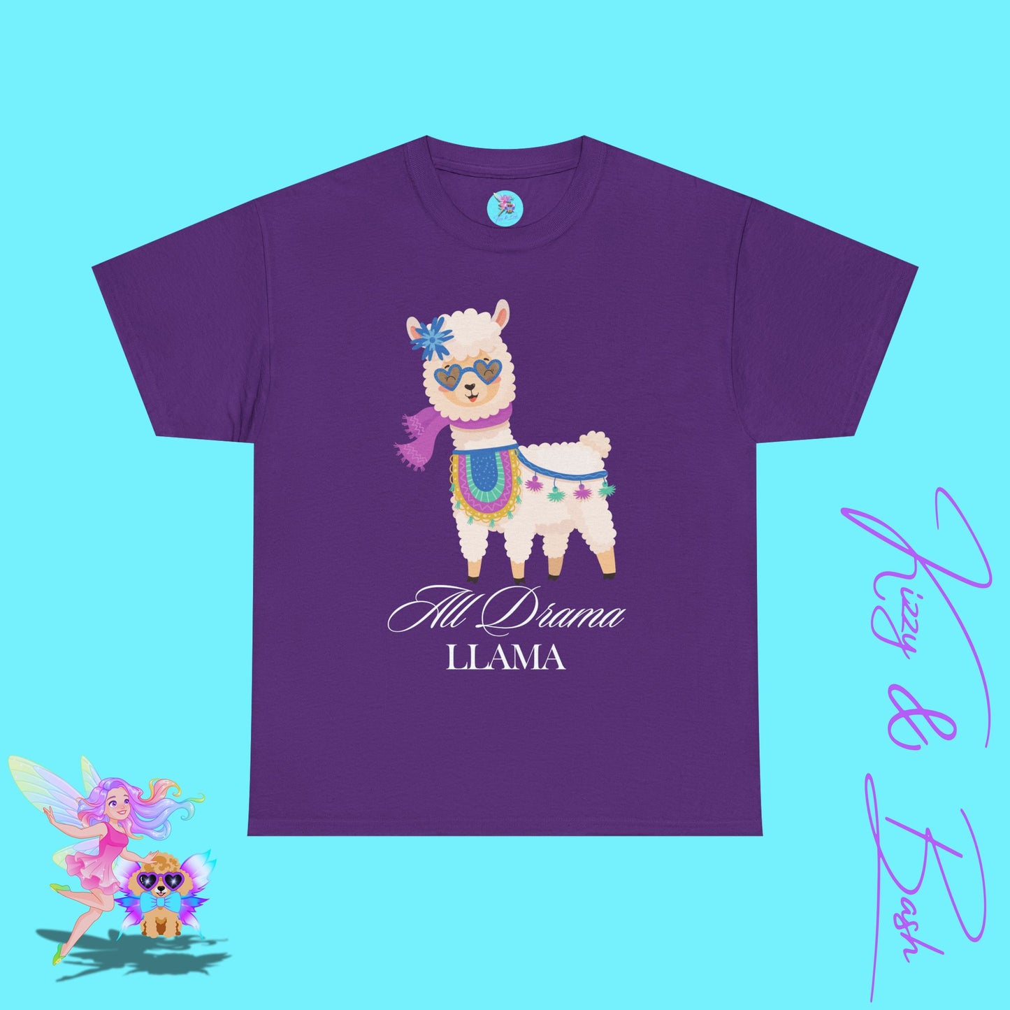 All Drama Llama T-Shirt for Adults Sassy T-Shirt for Her Unique Llama Shirt Gift for Llama Lovers Funny Animal T-Shirt for Her Drama Queen Shirt Unisex Heavy Cotton Tee