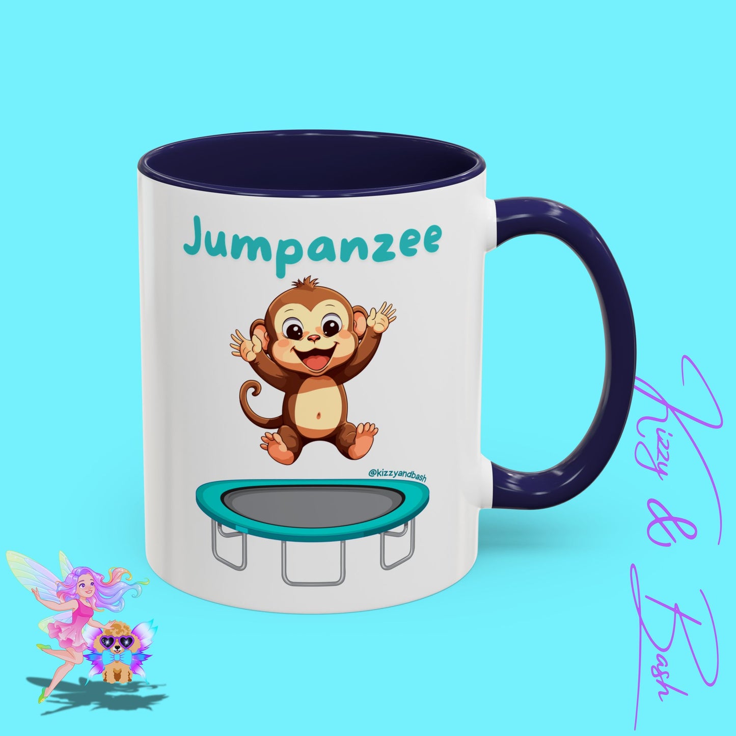 Funny Monkey Mug Jumpanzee Accent Coffee Mug Pun Lover Mug Animal Lover Gift for Teacher Cute Gymnastics Gift Unique Animal Mug for Him or Her - 11oz & 15oz
