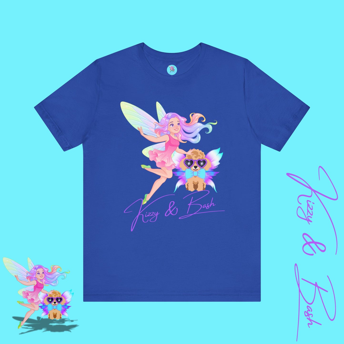 Kizzy & Bash Signature T-Shirt Whimsical Fairy Girl and Toy Poodle Tee Fairycore Aesthetic Shirt Dog Lover Gift Adult Unisex Jersey Short Sleeve Tee