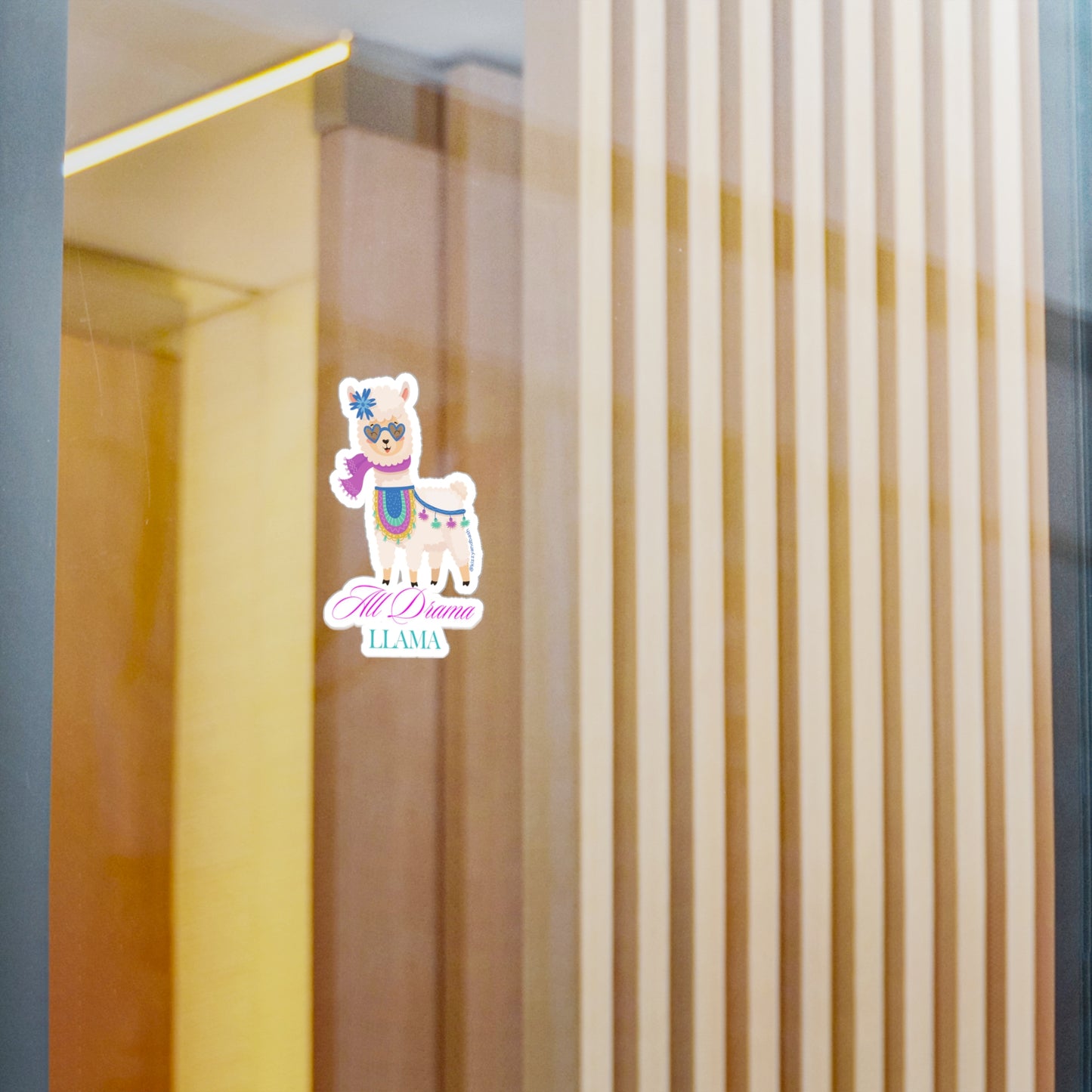 Waterproof All Drama Llama Kiss-Cut Vinyl Decals Funny Farm Animal Gift Perfect Gift for Drama Teacher Unique Animal Gift for Her Adorable Animal Stickers for Kids