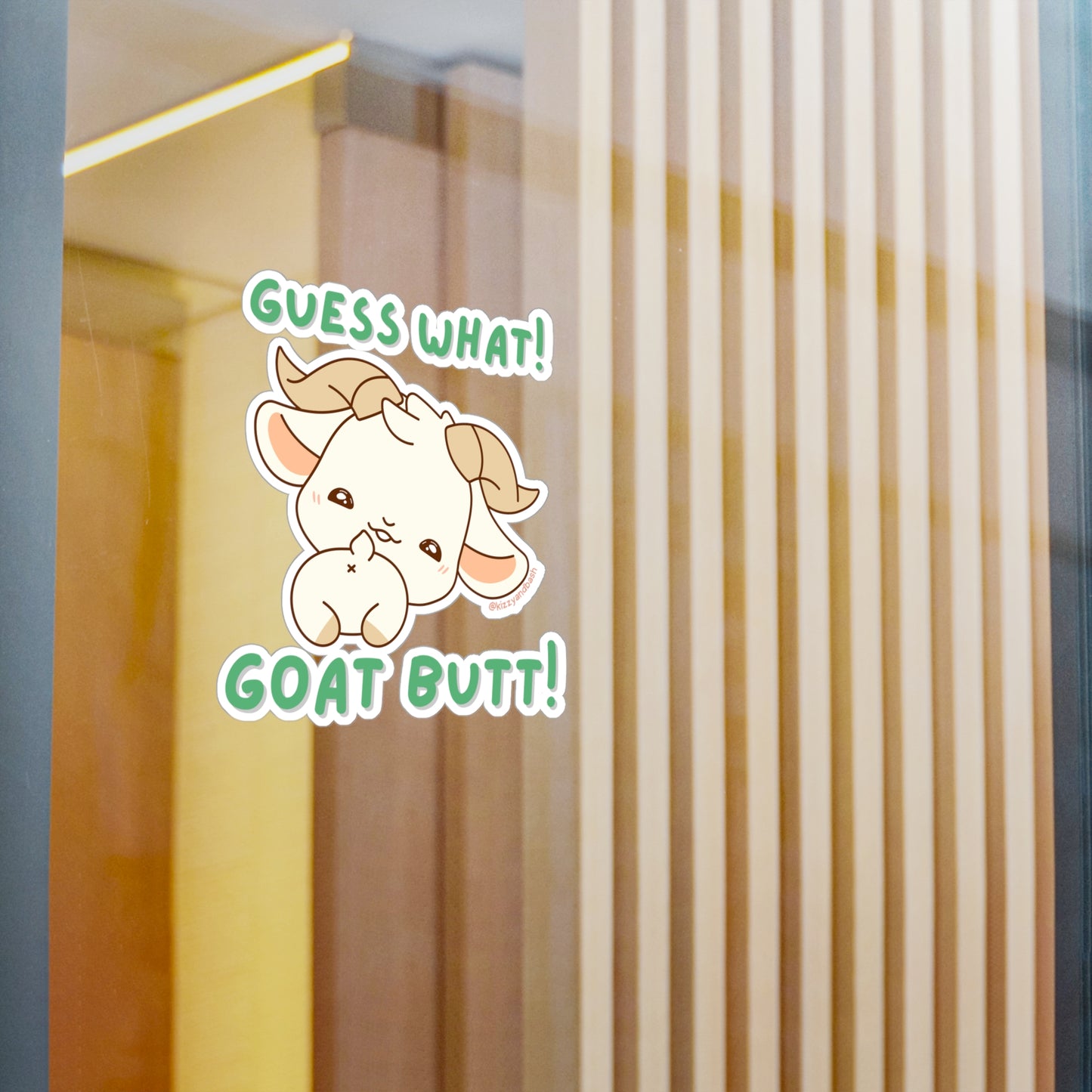 Waterproof Goat Decal Sticker Unique Goat Decal Funny Goat Decal Perfect Gift for Goat Lovers Funny Gift for Farmers Hilarious Decal for Kids Guess What Goat Butt Joke Pun Kiss-Cut Vinyl Decals
