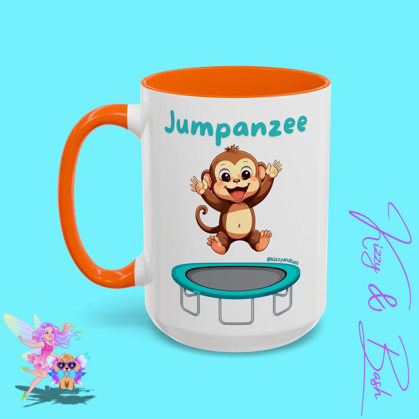 Funny Monkey Mug Jumpanzee Accent Coffee Mug Pun Lover Mug Animal Lover Gift for Teacher Cute Gymnastics Gift Unique Animal Mug for Him or Her - 11oz & 15oz