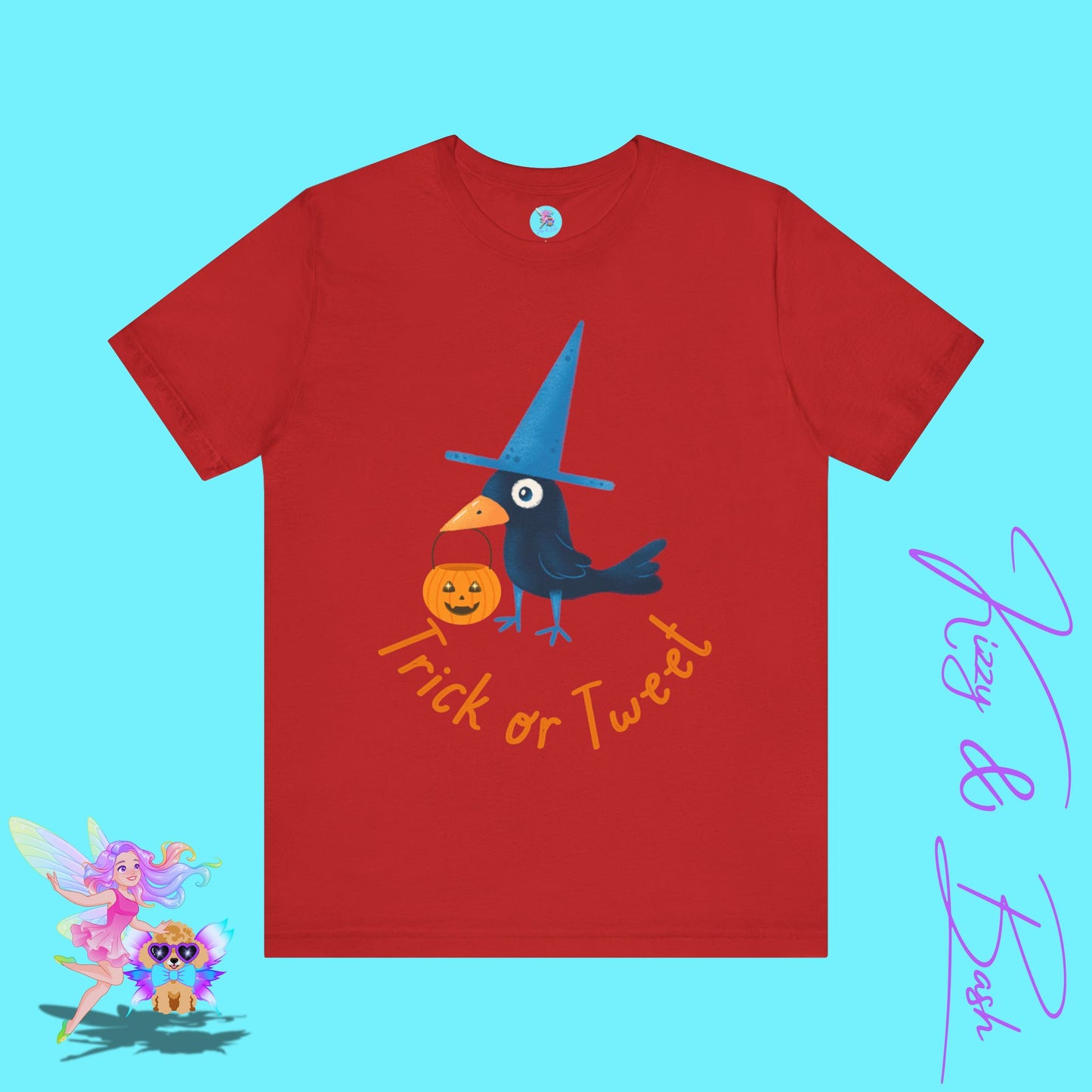 Funny Trick-or-Tweet Halloween Shirt for Adults Cute Black Bird with Jack-o’-Lantern Funny Halloween Pun T-Shirt Raven Lover Gift Adult Unisex Jersey Short Sleeve Tee Halloween Gift for Him or Her