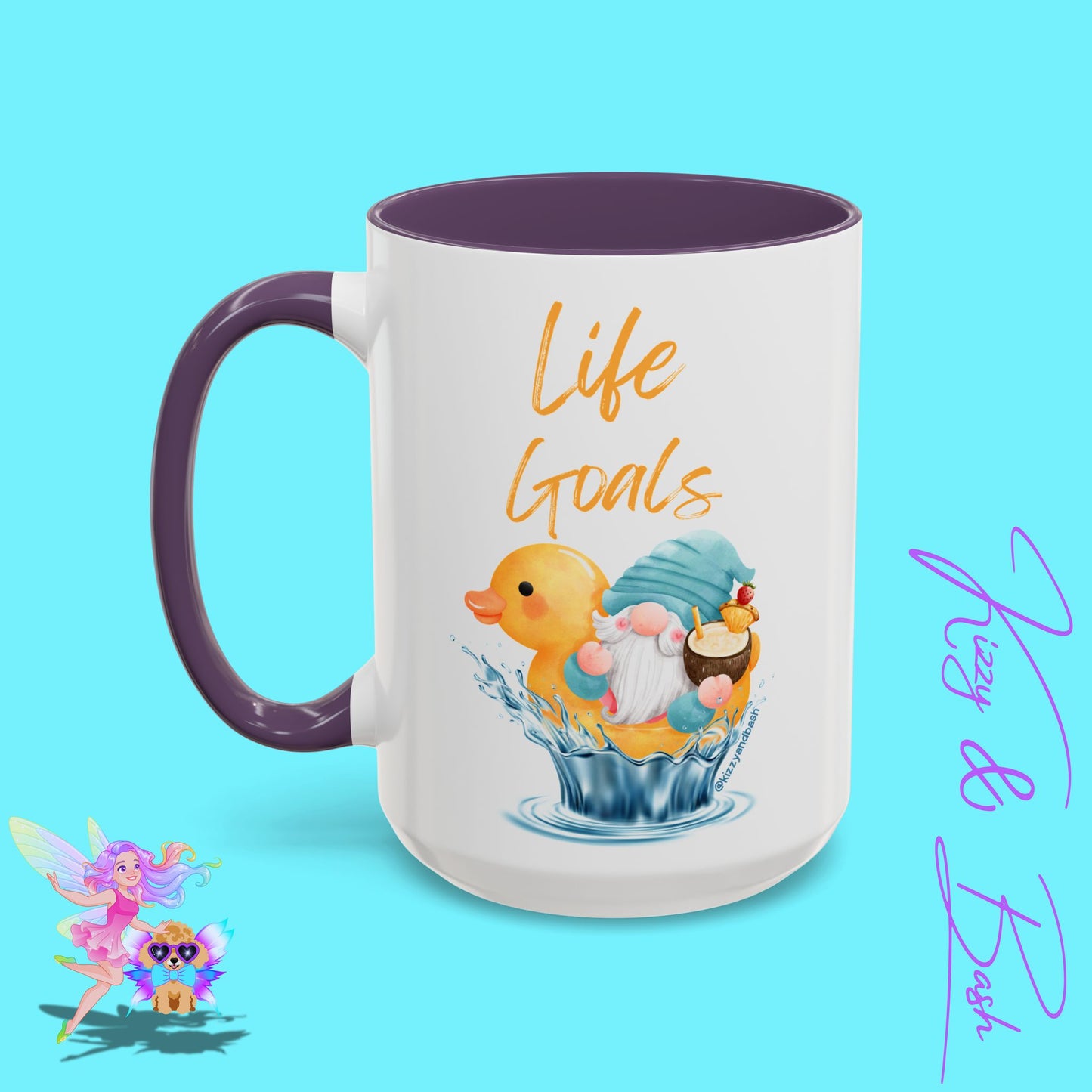 Funny Gnome Mug Funny Rubber Ducky Mug Water Life Mug for Him or Her Unique Gift for Gnome Lovers Funny Gift for Duck Lovers Rubber Ducky Gift Idea Life Goals Accent Coffee Mug - 11, 15oz