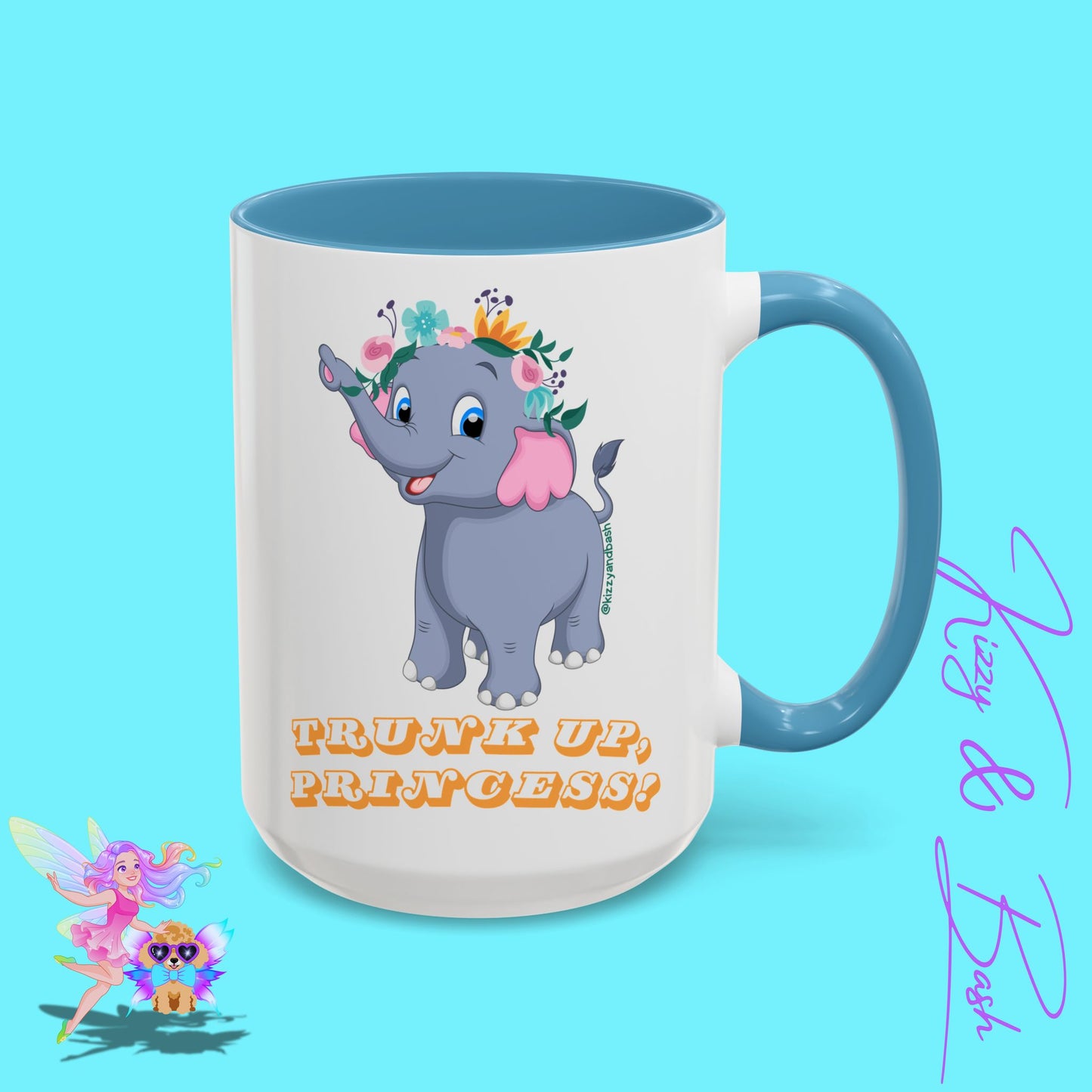 Unique Elephant Mug Pretty Elephant Coffee Mug for Princess Lovers Perfect Gift for Elephant Lovers Self-Affirming Gift Idea Girl Power Mug Royal Elephant Accent Coffee Mug - 11, 15oz