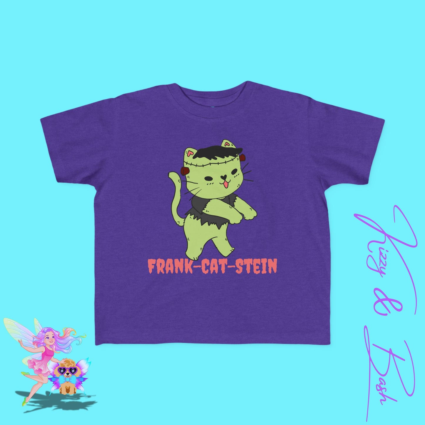 Frankenstein Kitty Cat Tee for Toddlers Funny Halloween Zombie Cat Halloween Pun Shirt Perfect Gift for Pun Lovers Gift for Cat Lovers Unique Gift for Frankenstein Fans Toddler's Fine Jersey Tee