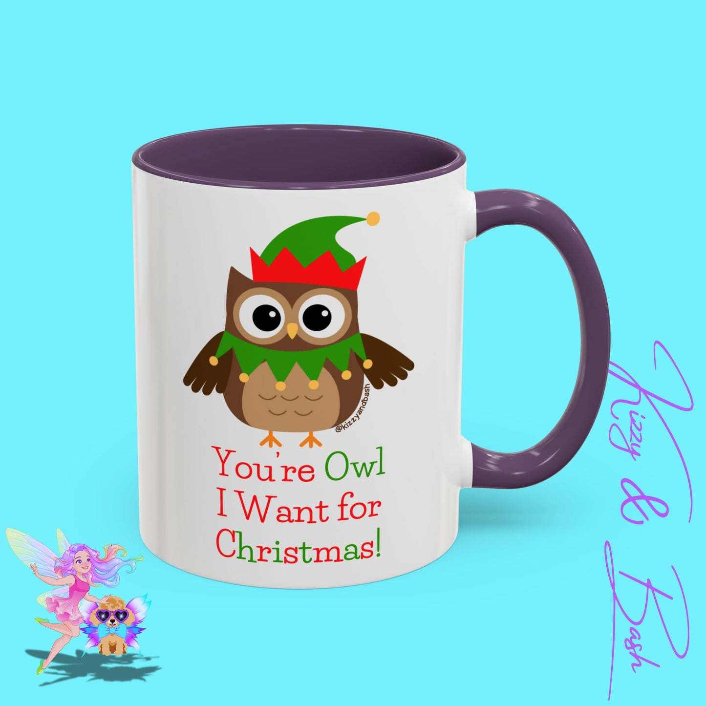 Perfect Christmas Mug for Owl Lovers Coffee Mug Unique Gift for Owl Fans Fun Christmas Mug Cute Christmas Mug for Bird Lovers You're Owl I Want for Christmas You're All I Want for Christmas Accent Coffee Mug - 11, 15oz