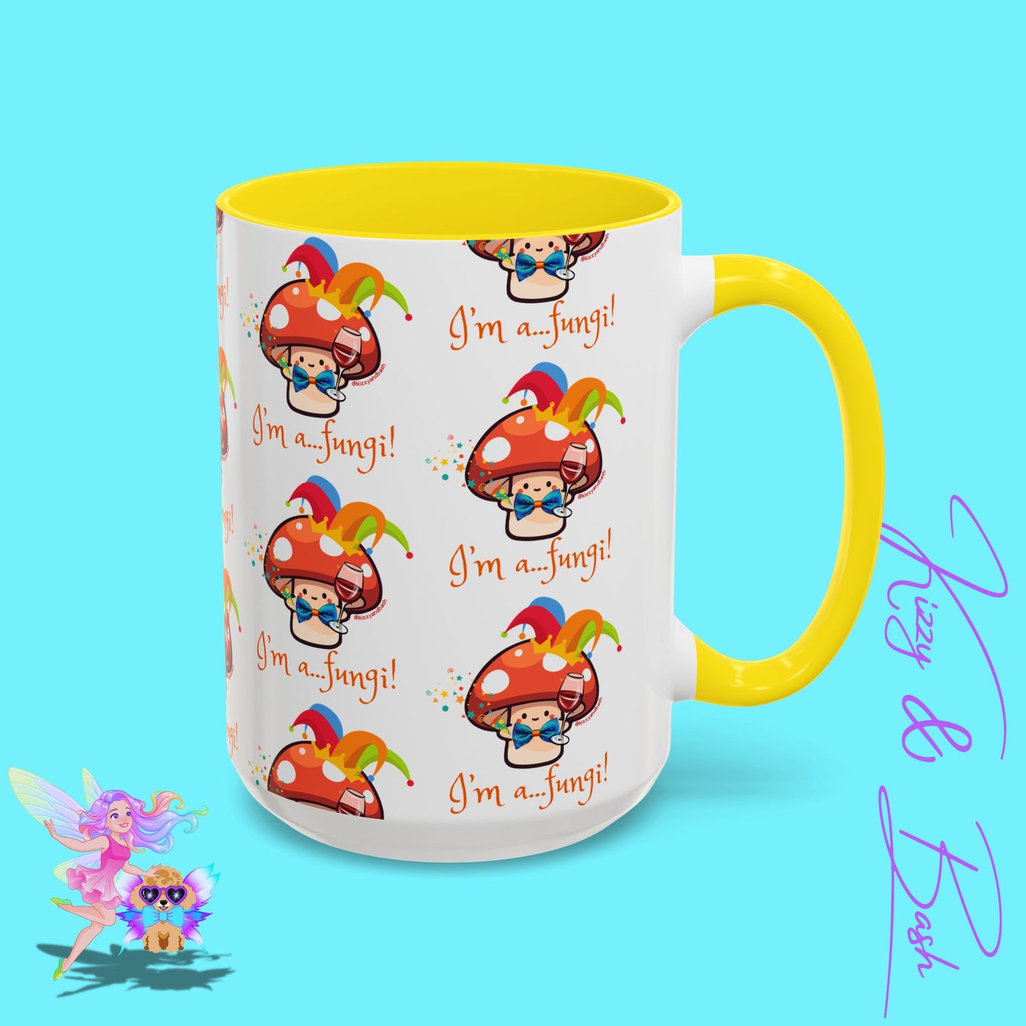 Funny Mushroom Coffee Mug for Him or Her Life of the Party Gift Idea Party Mushroom Mug Wine Lover Mug Fun Mushroom Pun Mug I'm a Fungi Accent Coffee Mug - 11, 15oz