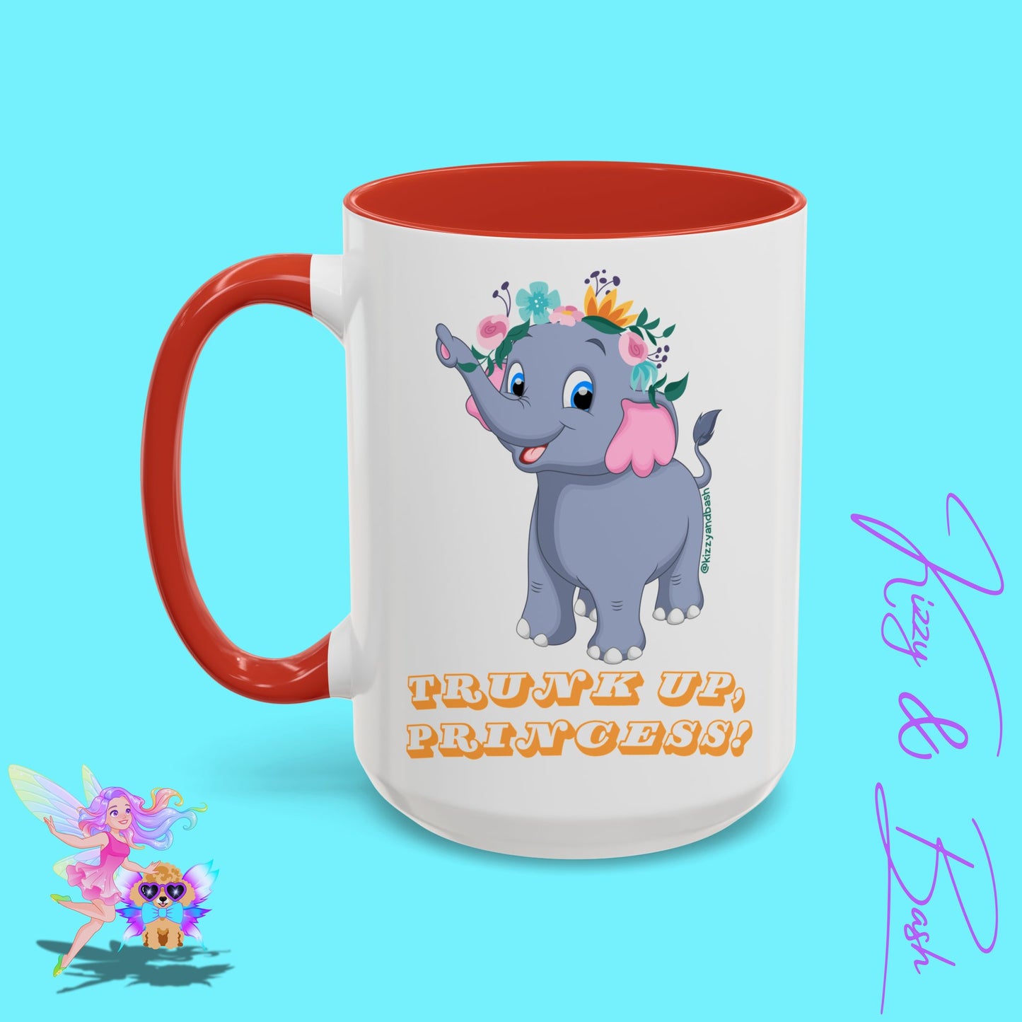 Unique Elephant Mug Pretty Elephant Coffee Mug for Princess Lovers Perfect Gift for Elephant Lovers Self-Affirming Gift Idea Girl Power Mug Royal Elephant Accent Coffee Mug - 11, 15oz