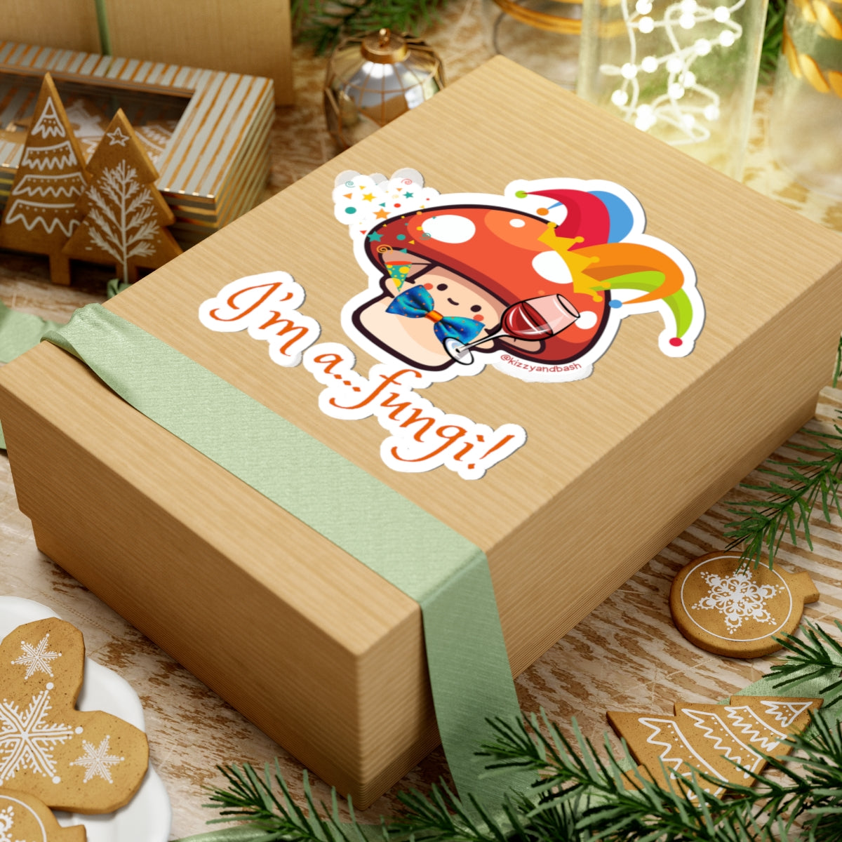 Funny Mushroom Sticker Party Animal Sticker Unique Mushroom Lover Gift Cute Wine Lover Sticker I'm a Fungi Fun Guy Kiss-Cut Stickers