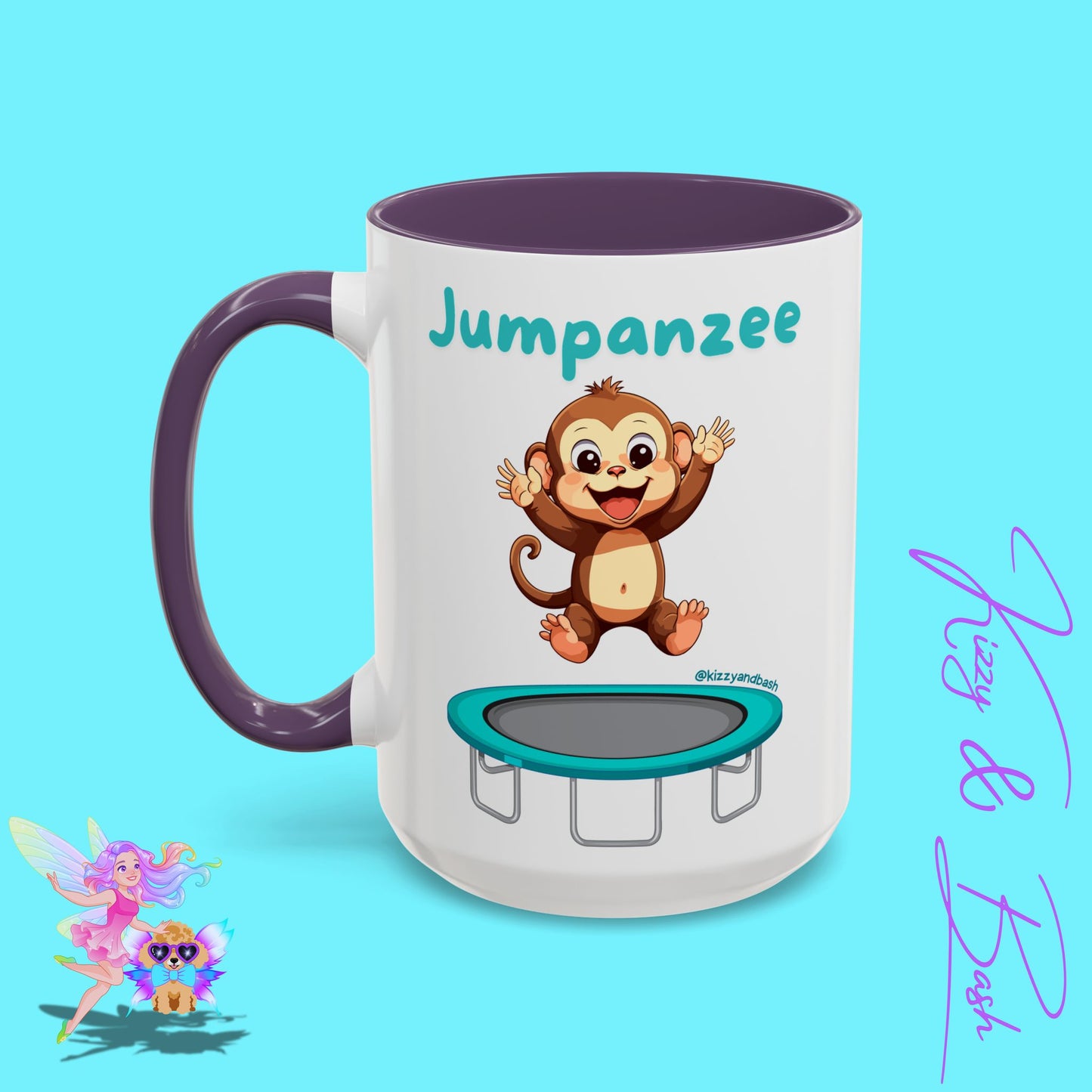 Funny Monkey Mug Jumpanzee Accent Coffee Mug Pun Lover Mug Animal Lover Gift for Teacher Cute Gymnastics Gift Unique Animal Mug for Him or Her - 11oz & 15oz