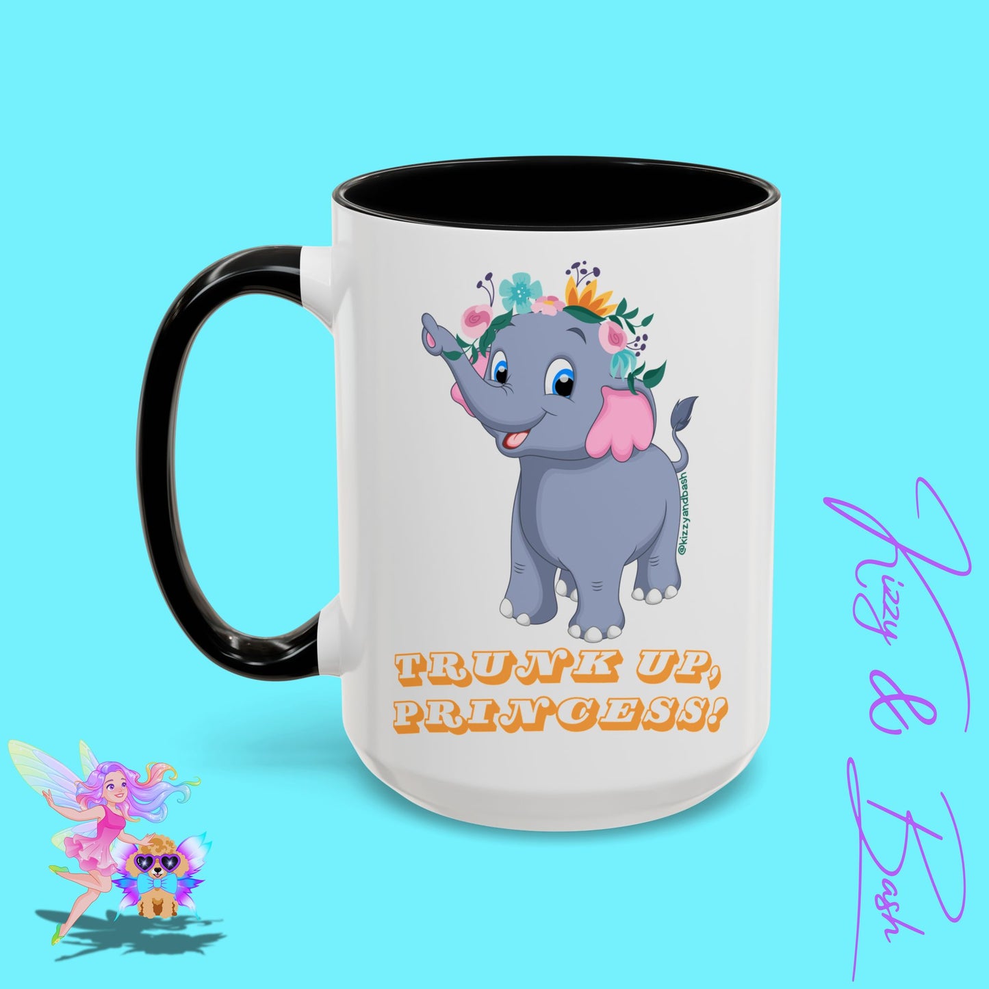 Unique Elephant Mug Pretty Elephant Coffee Mug for Princess Lovers Perfect Gift for Elephant Lovers Self-Affirming Gift Idea Girl Power Mug Royal Elephant Accent Coffee Mug - 11, 15oz