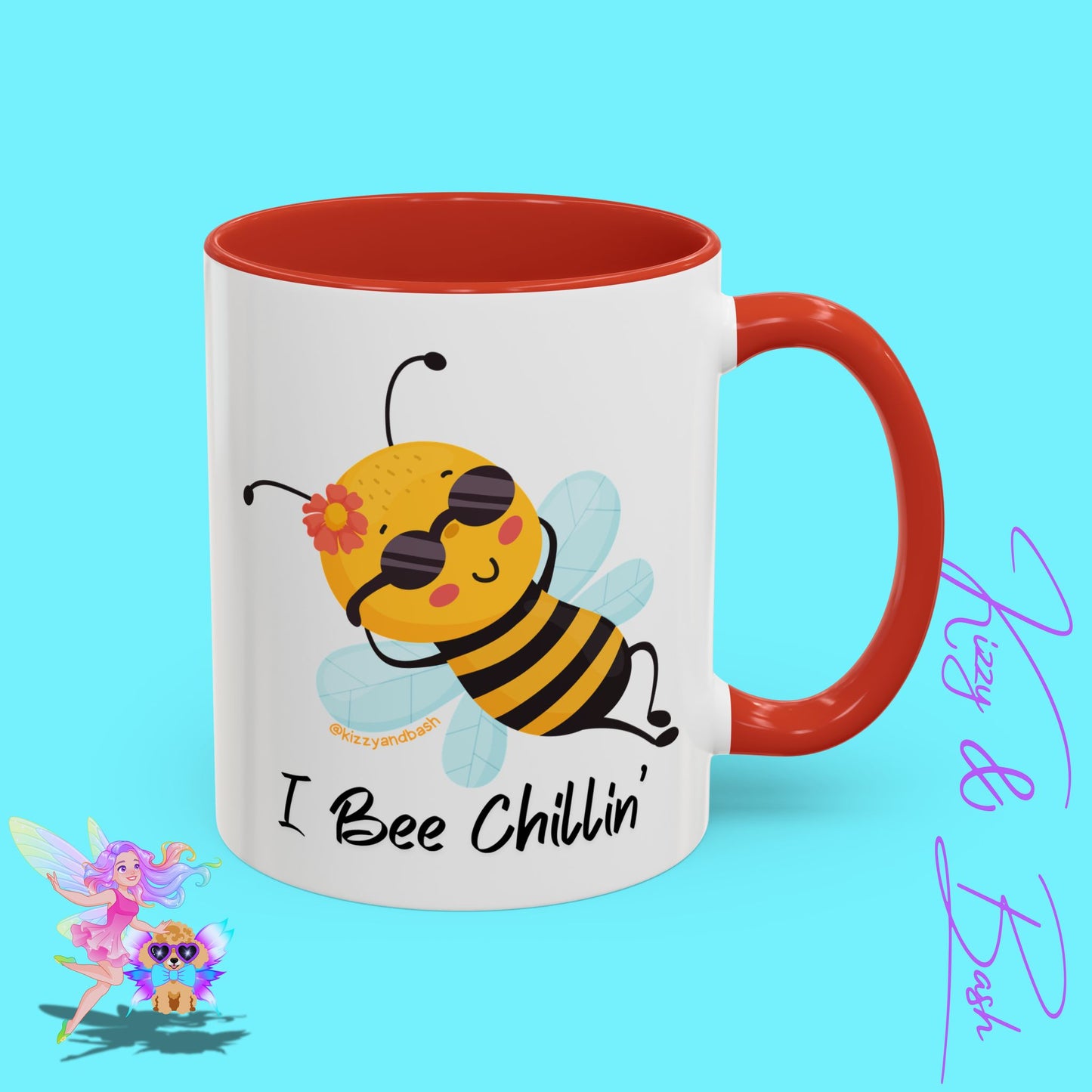 Cute Honey Bee Coffee Mug Funny Bee Mug Nature Lover Gift Idea Unique Gift for Bee Lovers Perfect Gift for Beekeepers Cute Teacher Appreciation Gift I Bee Chillin' Accent Coffee Mug - 11, 15oz